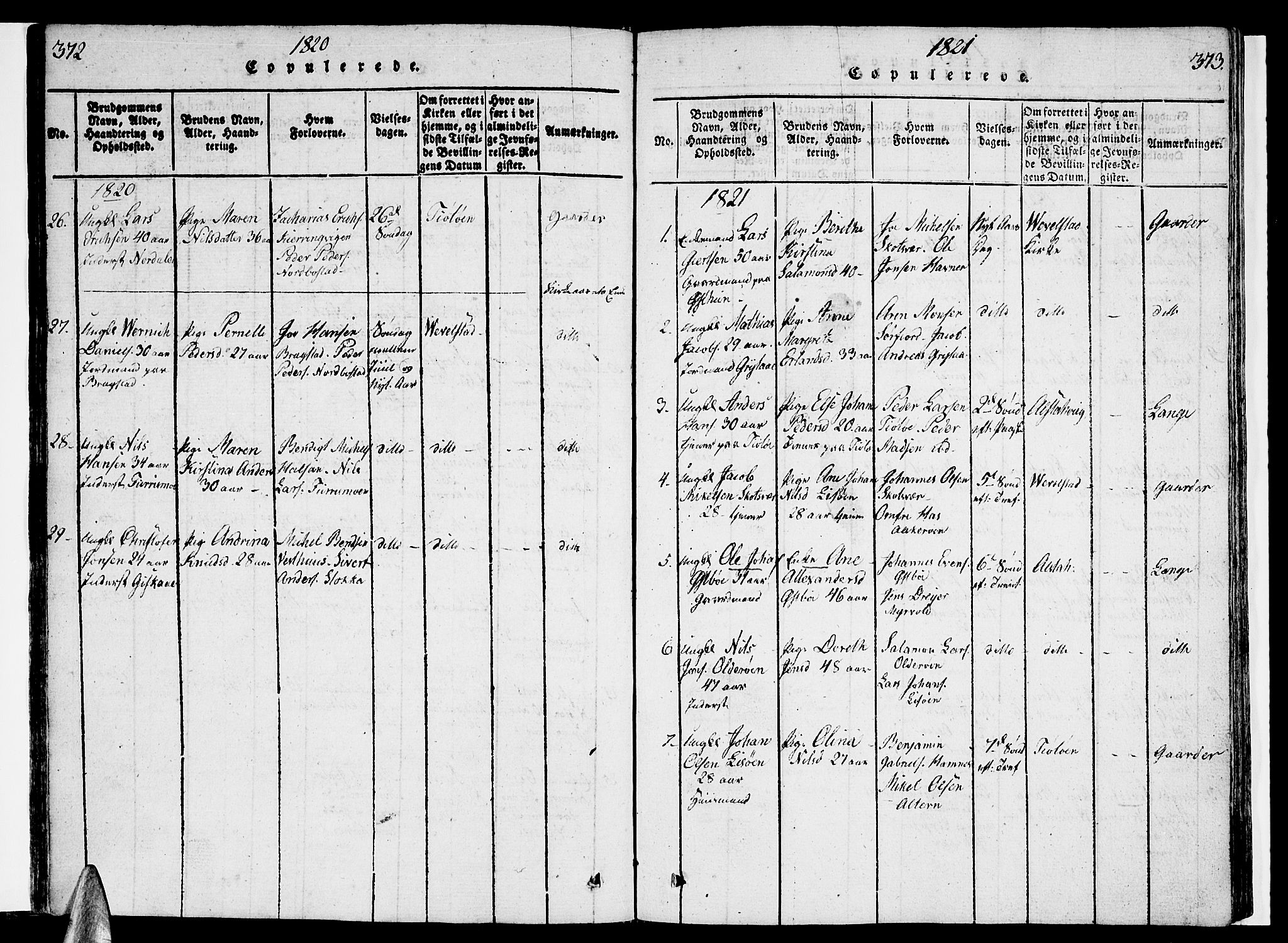 Ministerialprotokoller, klokkerbøker og fødselsregistre - Nordland, AV/SAT-A-1459/830/L0457: Parish register (copy) no. 830C01 /1, 1820-1842, p. 372-373