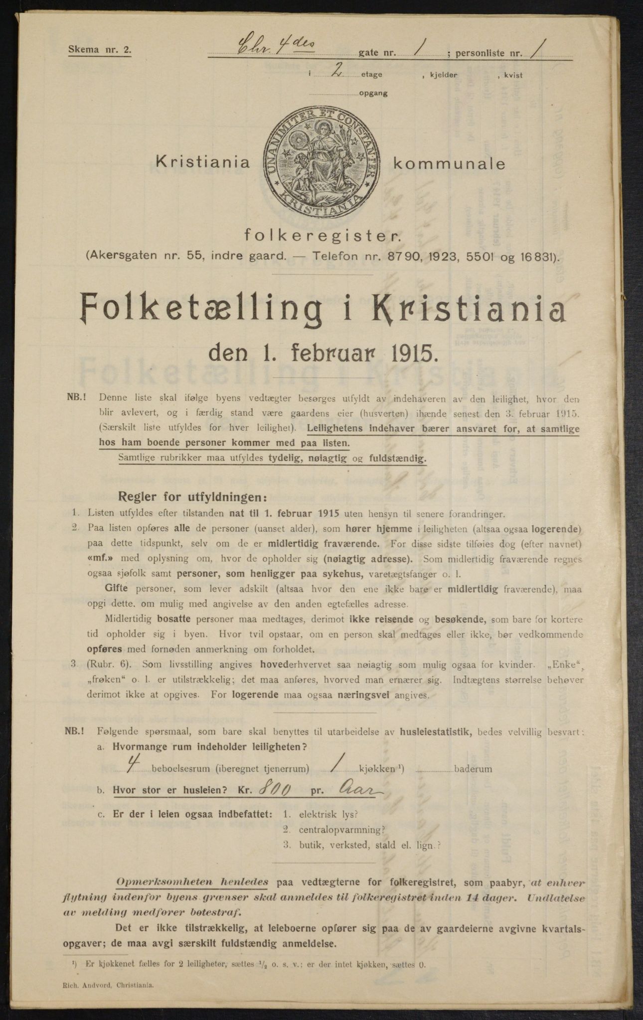 OBA, Municipal Census 1915 for Kristiania, 1915, p. 53654