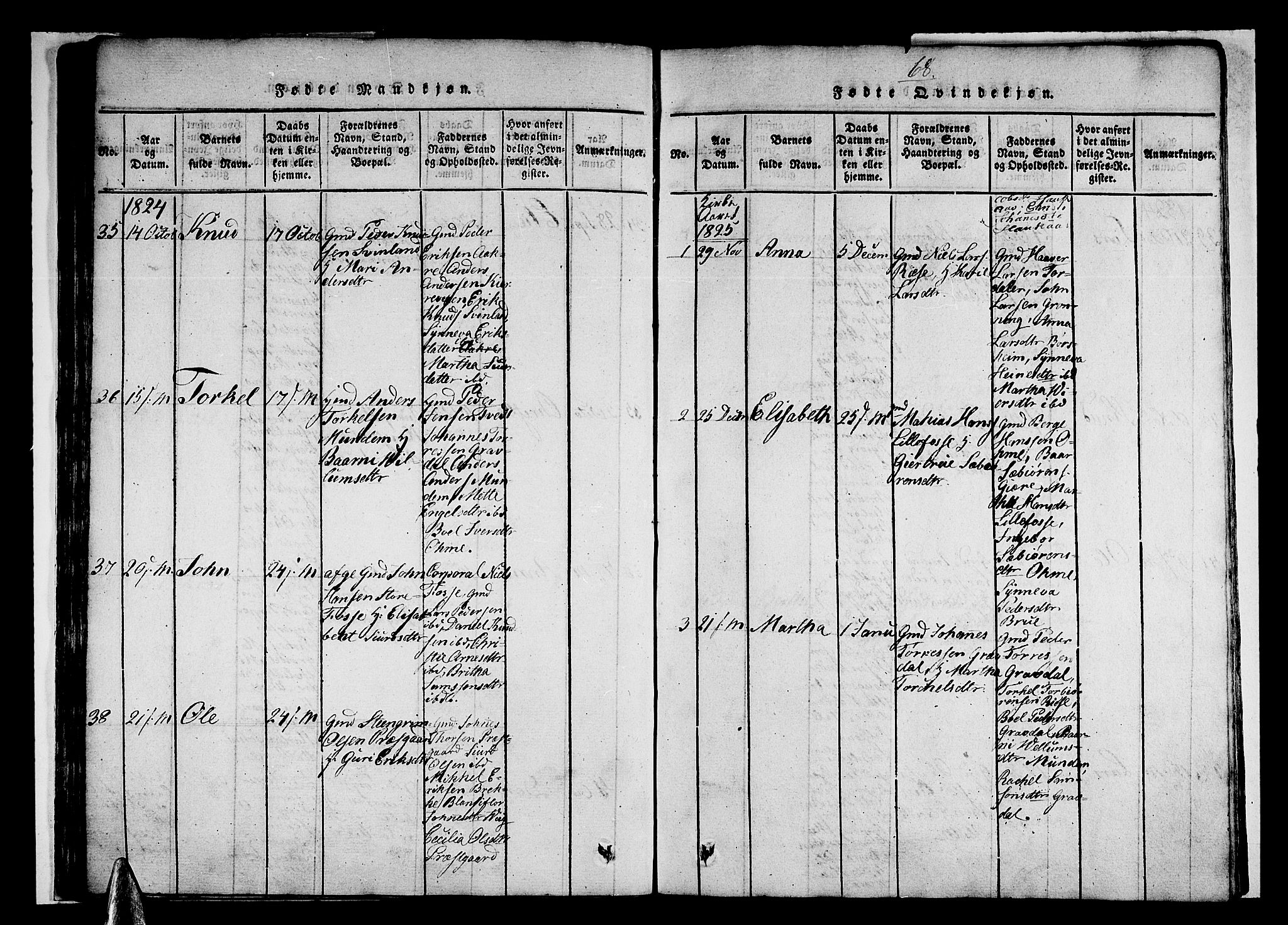 Strandebarm sokneprestembete, AV/SAB-A-78401/H/Haa: Parish register (official) no. A 5, 1816-1826, p. 68