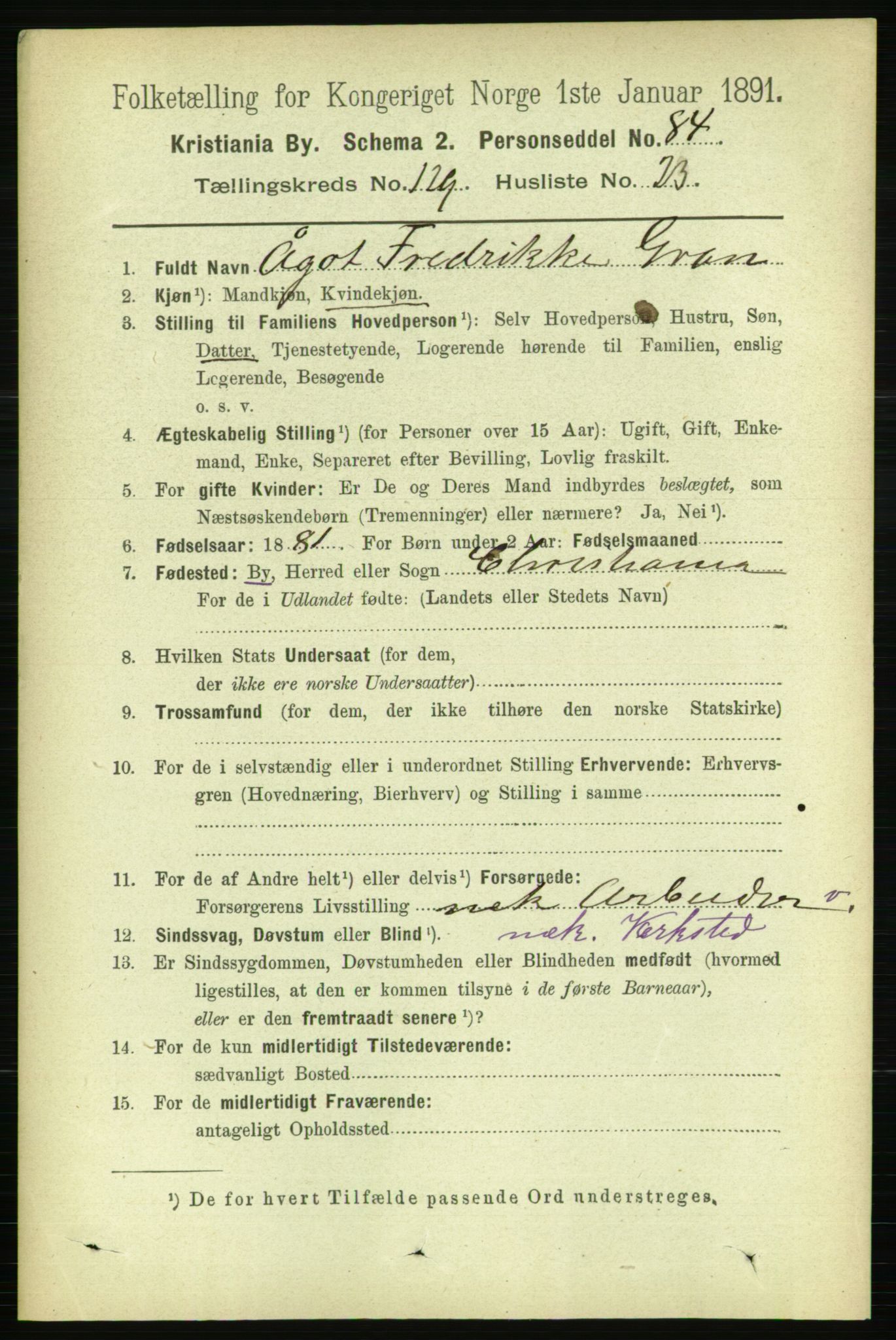 RA, 1891 census for 0301 Kristiania, 1891, p. 69978