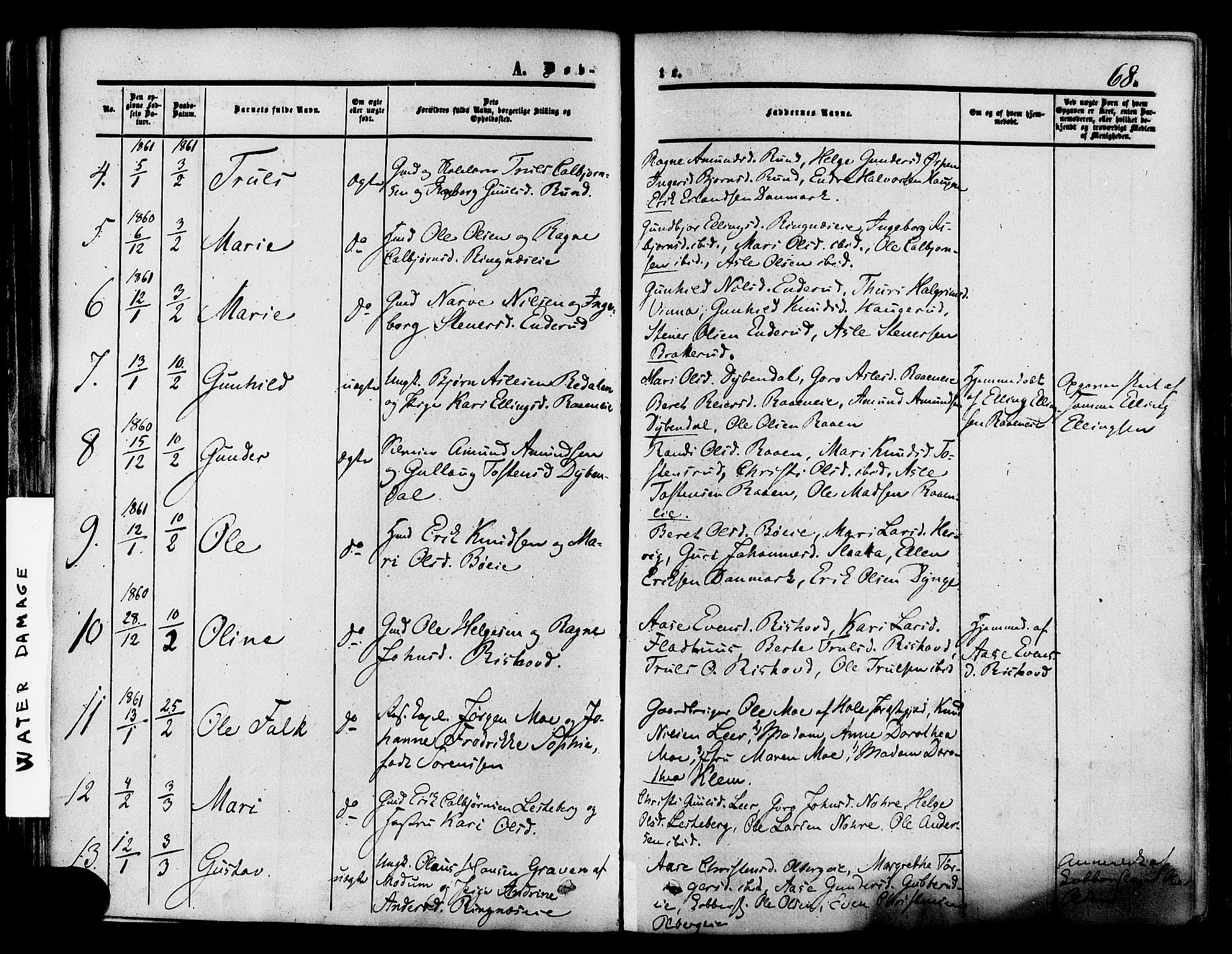 Krødsherad kirkebøker, AV/SAKO-A-19/F/Fa/L0003: Parish register (official) no. 3, 1851-1872, p. 68