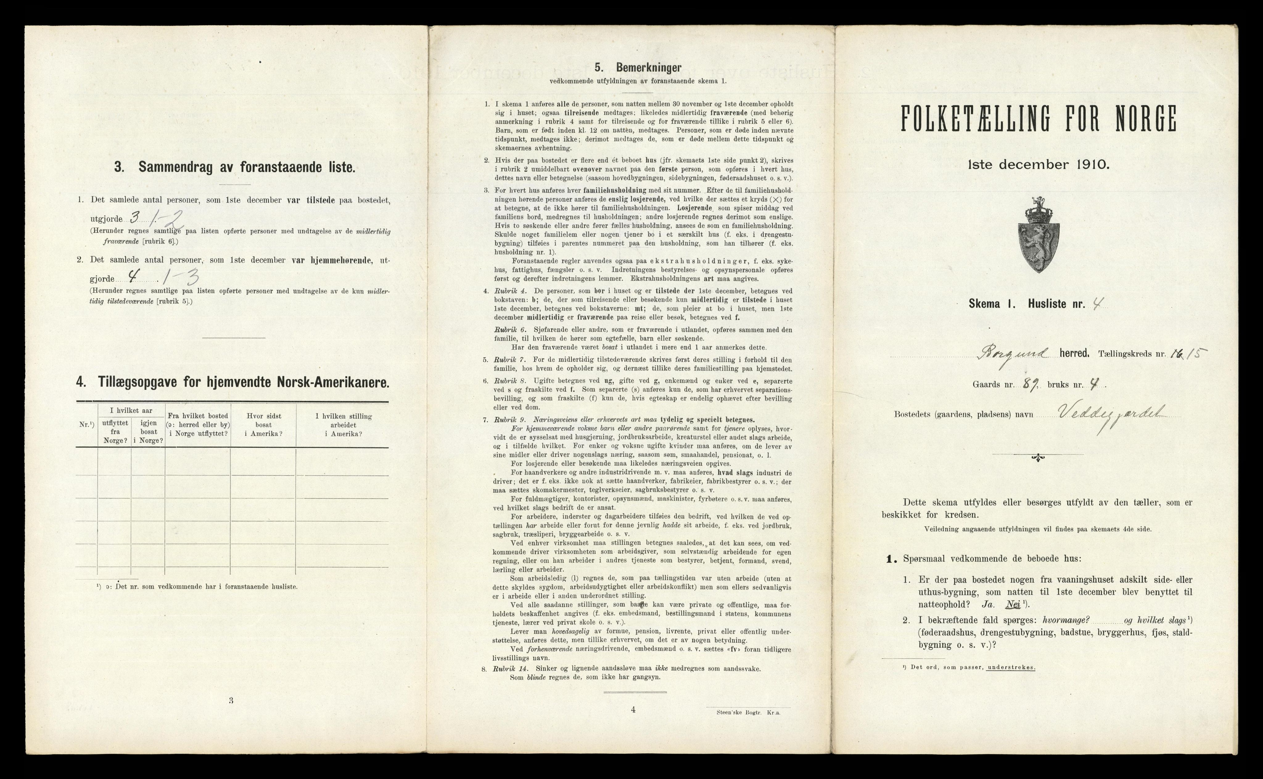 RA, 1910 census for Borgund, 1910, p. 1117