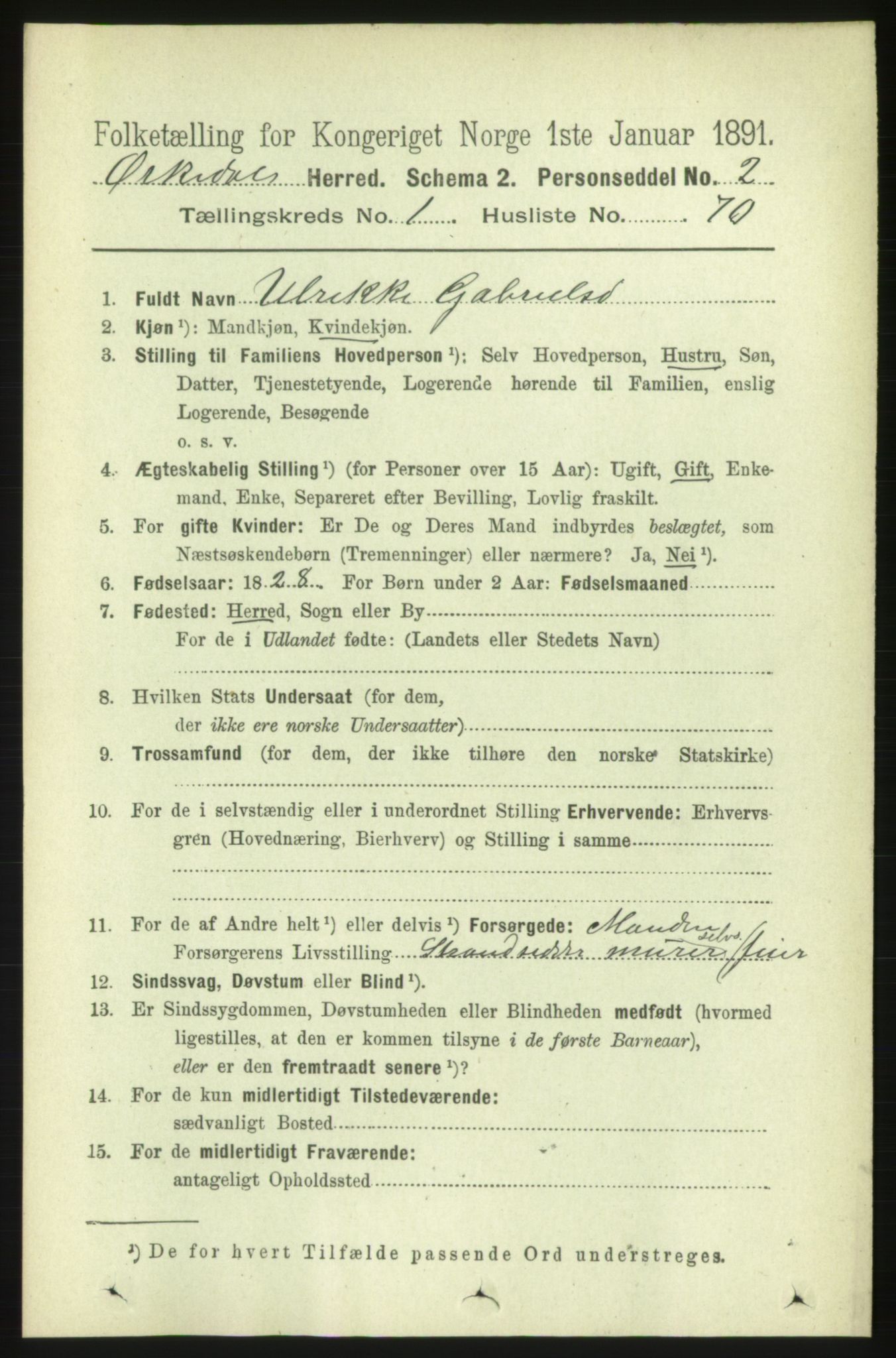 RA, 1891 census for 1638 Orkdal, 1891, p. 634