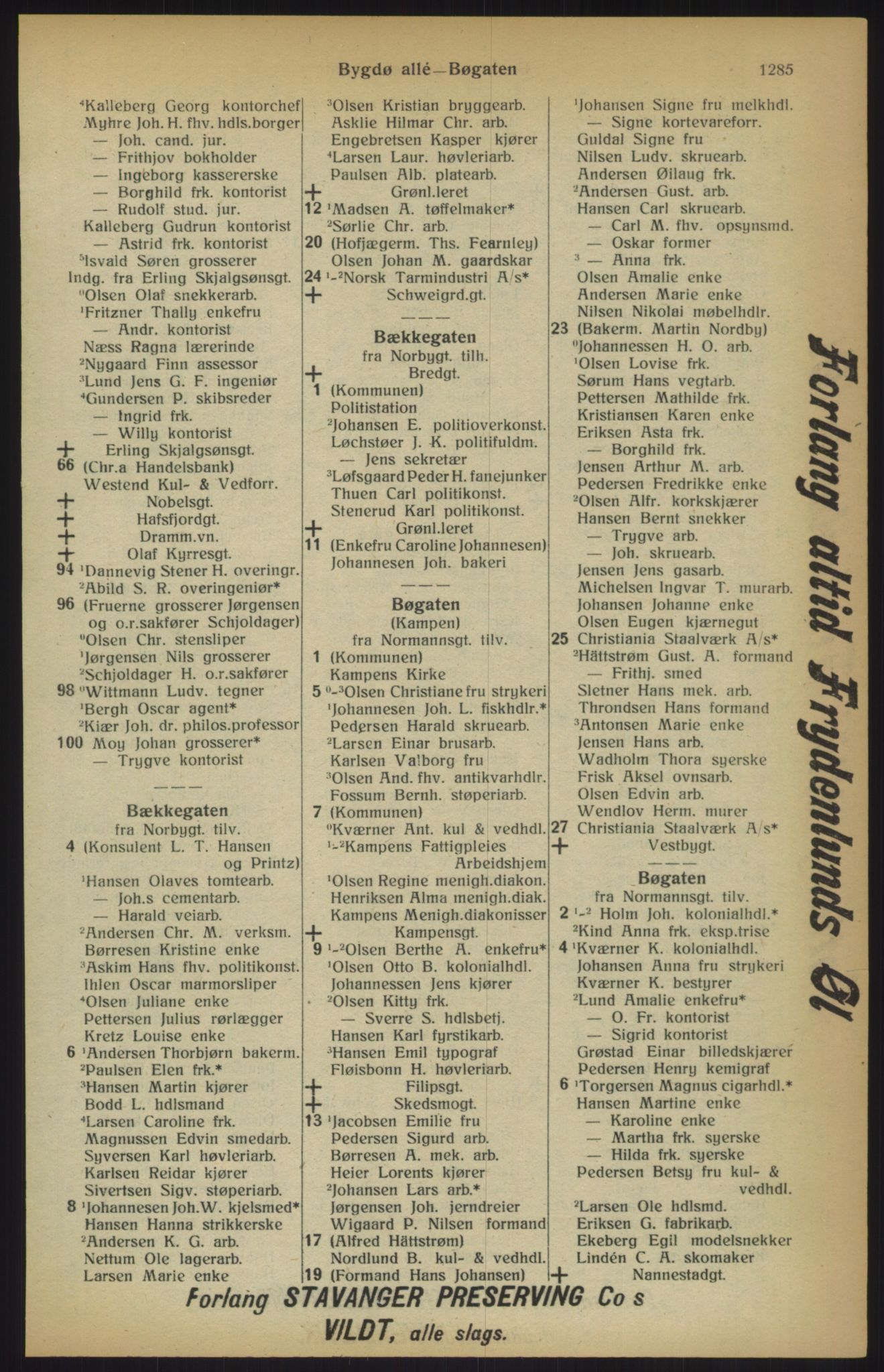 Kristiania/Oslo adressebok, PUBL/-, 1915, p. 1285