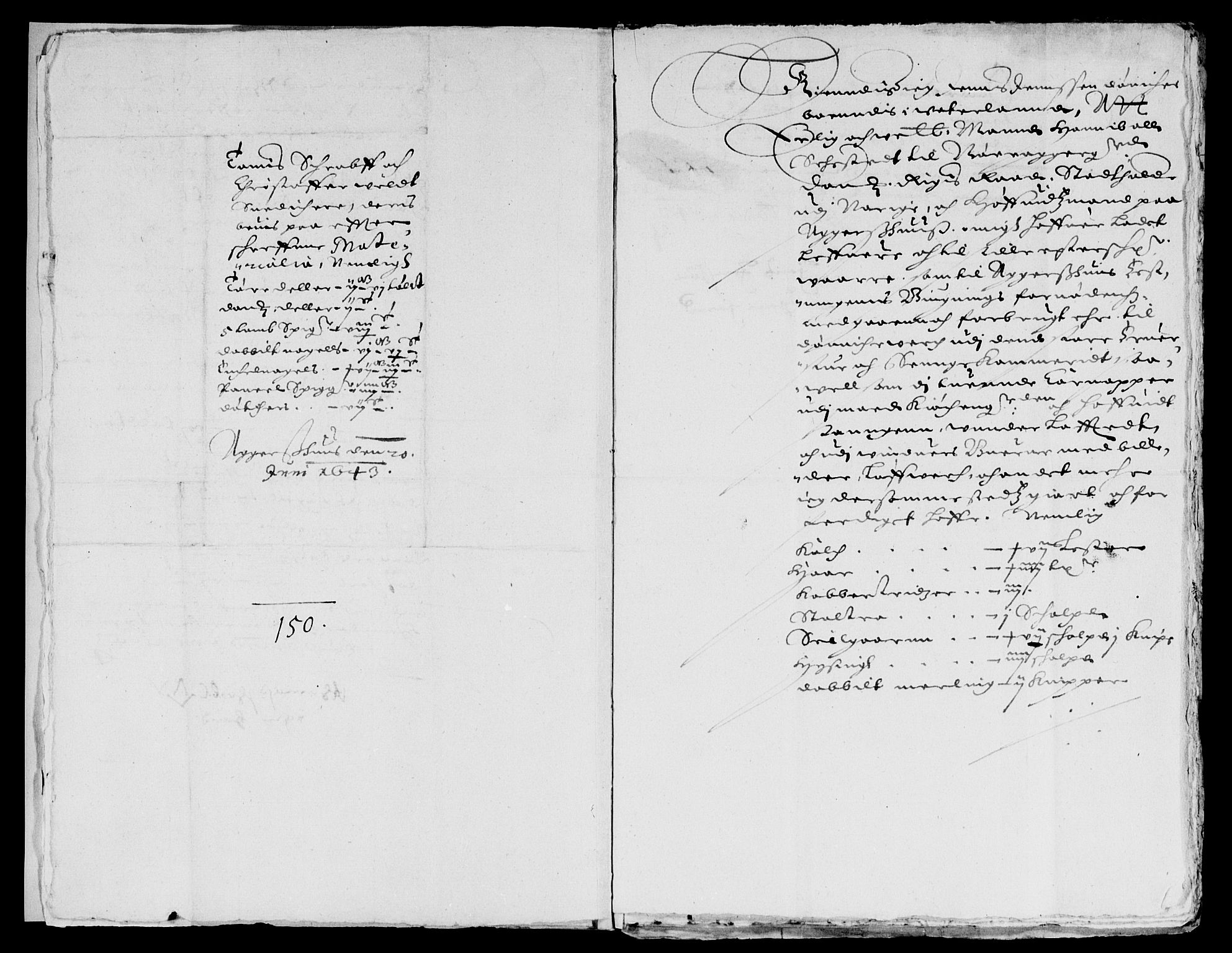 Rentekammeret inntil 1814, Reviderte regnskaper, Lensregnskaper, AV/RA-EA-5023/R/Rb/Rba/L0171: Akershus len, 1643-1644