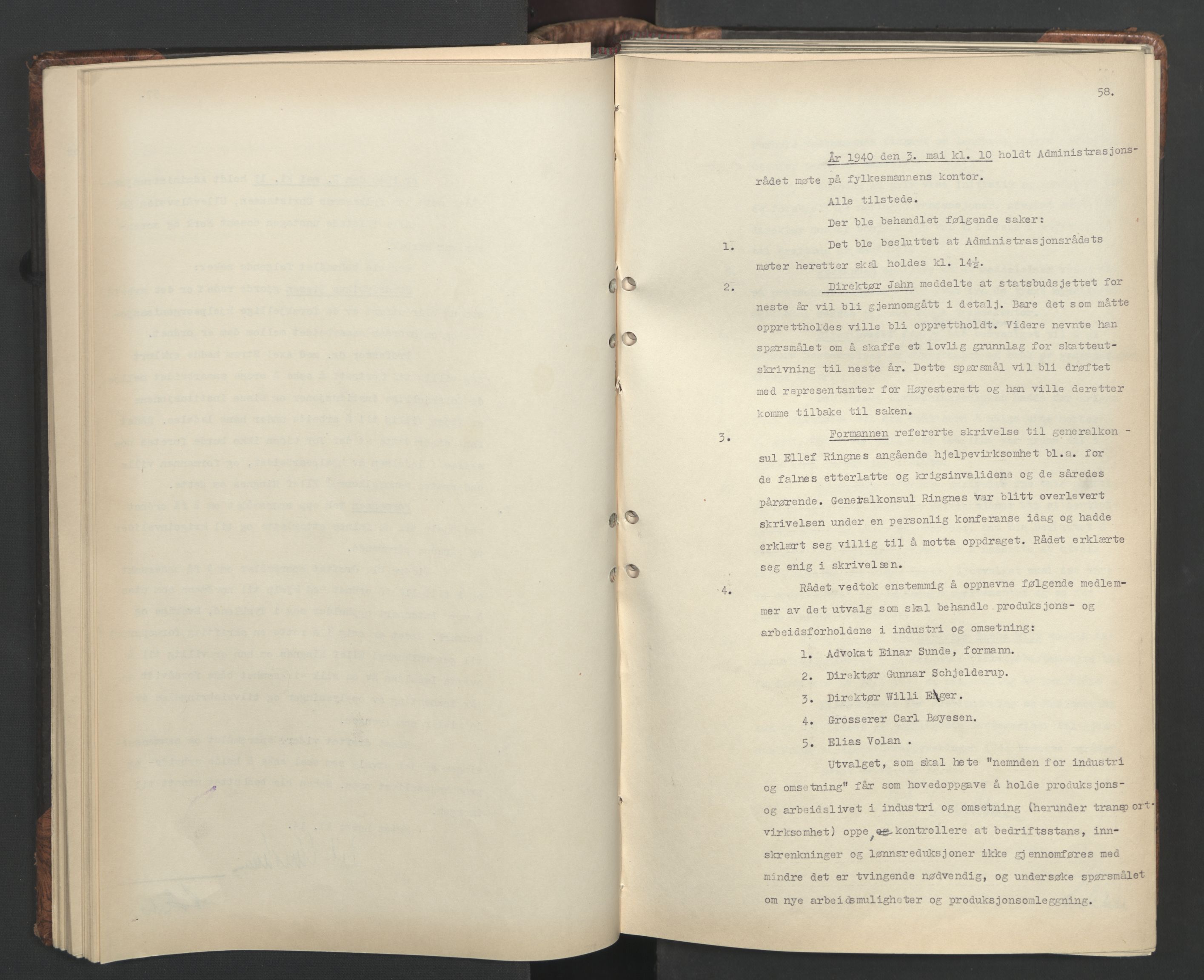 Administrasjonsrådet, AV/RA-S-1004/A/L0001: Møteprotokoll med tillegg 15/4-25/9, 1940, p. 58