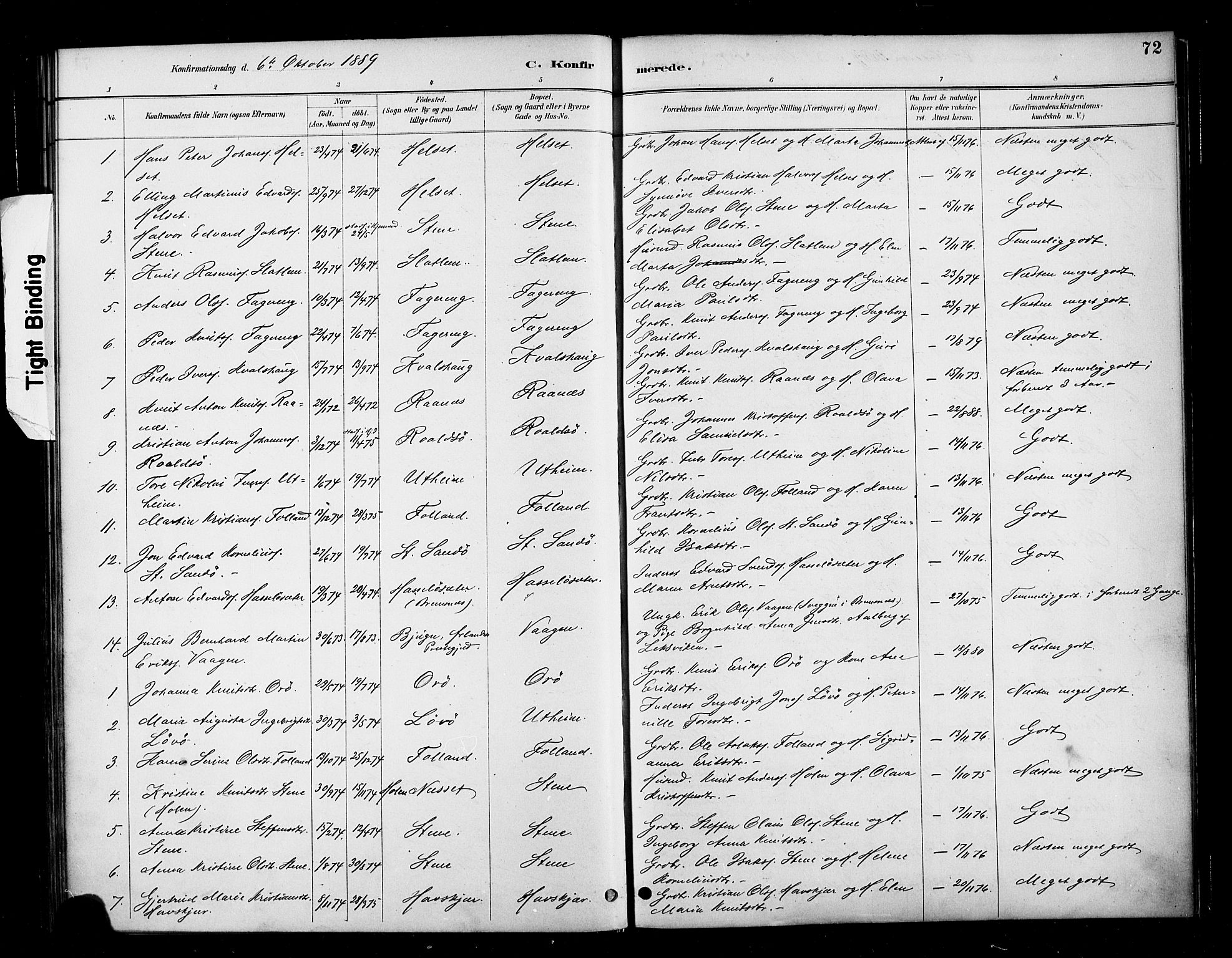 Ministerialprotokoller, klokkerbøker og fødselsregistre - Møre og Romsdal, AV/SAT-A-1454/570/L0832: Parish register (official) no. 570A06, 1885-1900, p. 72