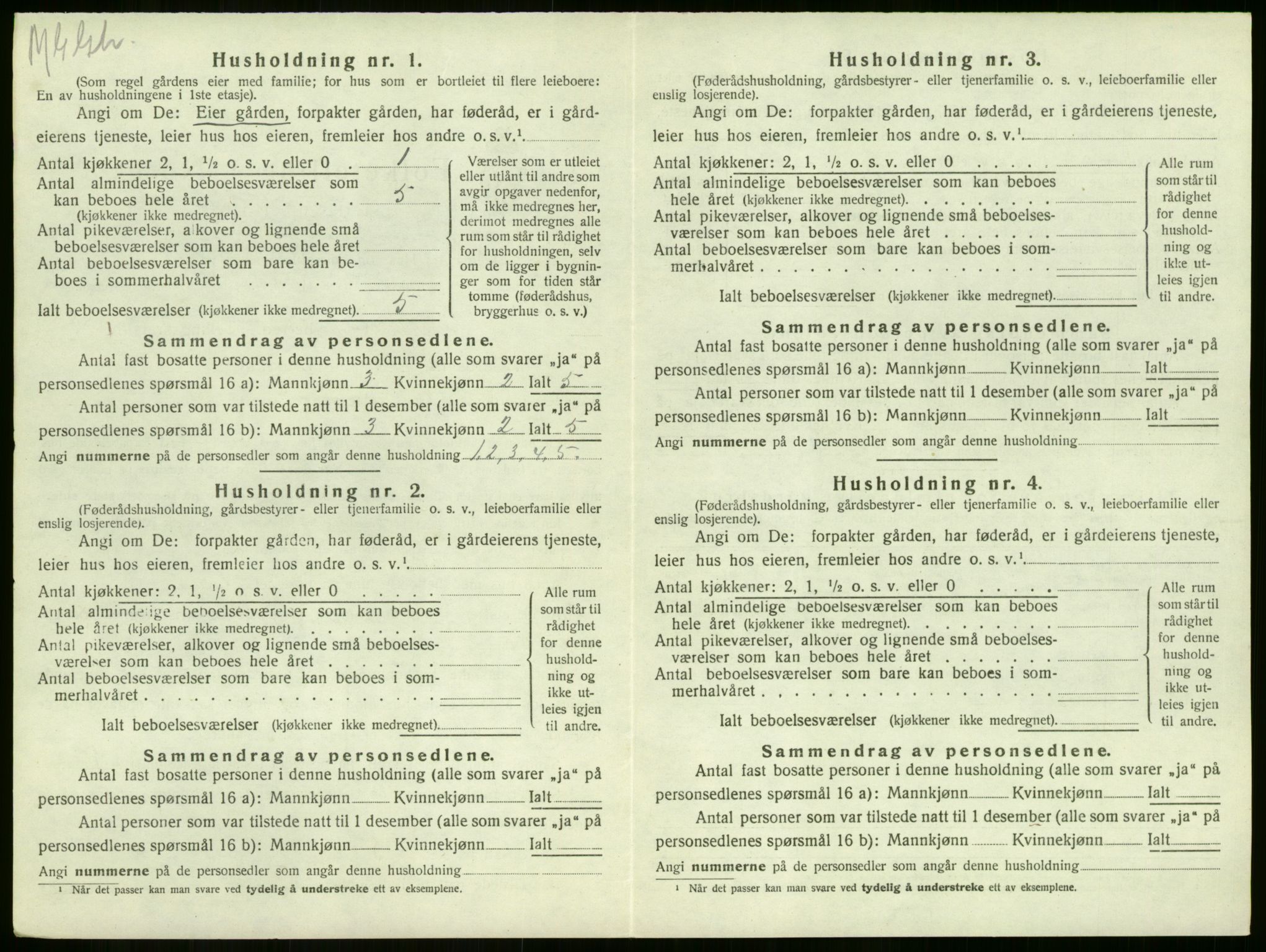 SAKO, 1920 census for Sandeherred, 1920, p. 1615