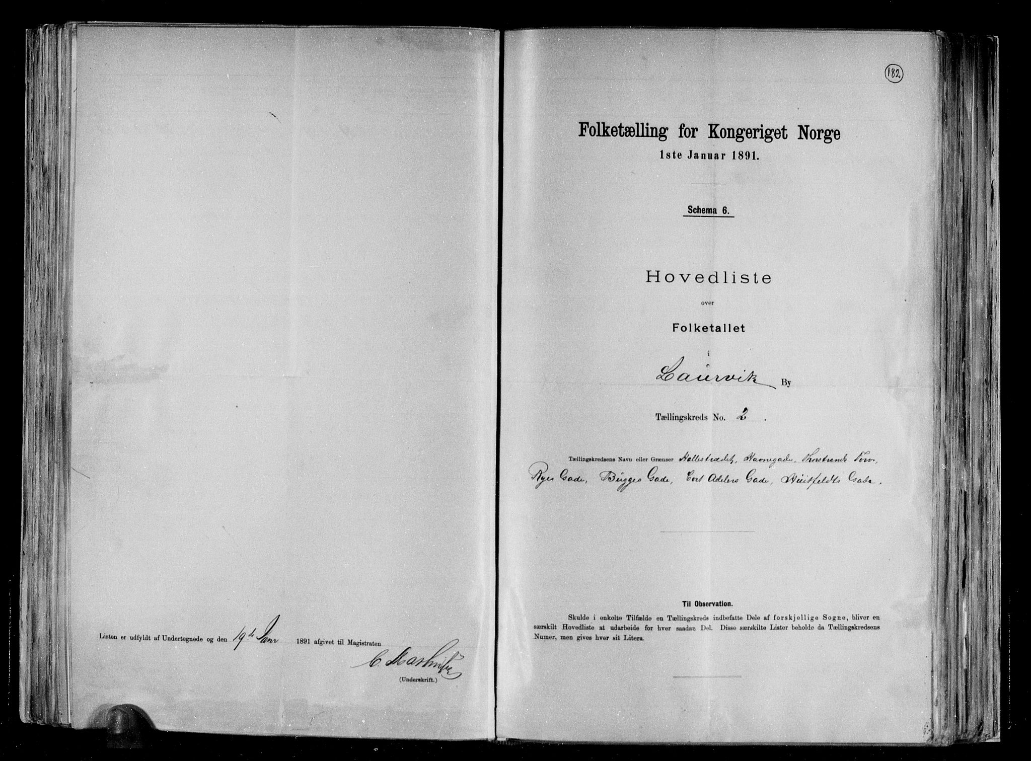 RA, 1891 census for 0707 Larvik, 1891, p. 7