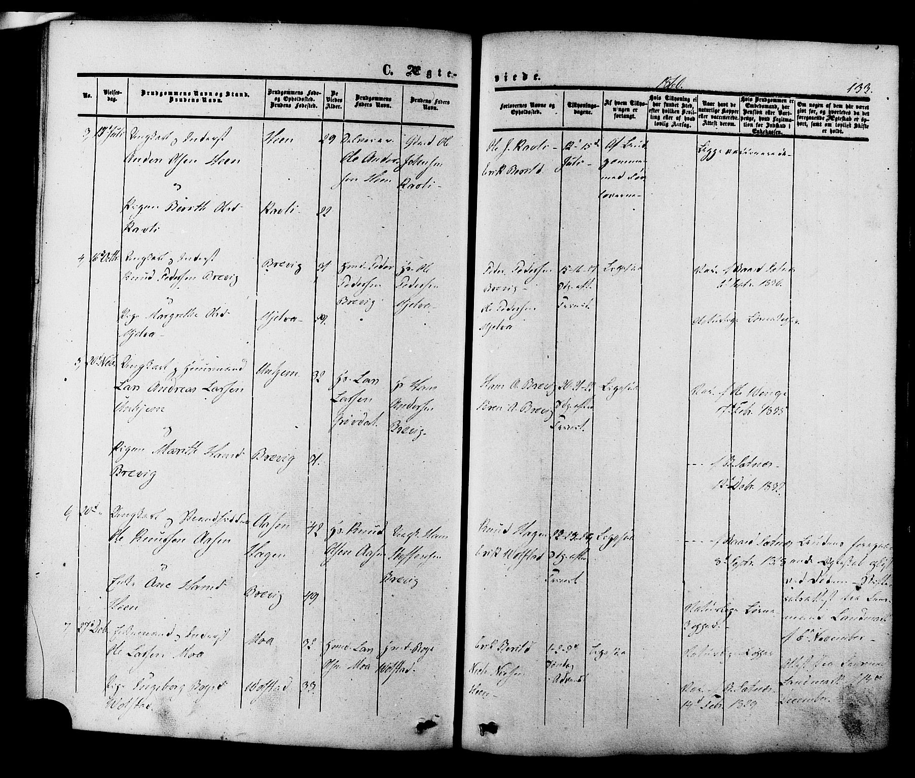 Ministerialprotokoller, klokkerbøker og fødselsregistre - Møre og Romsdal, AV/SAT-A-1454/545/L0586: Parish register (official) no. 545A02, 1854-1877, p. 133