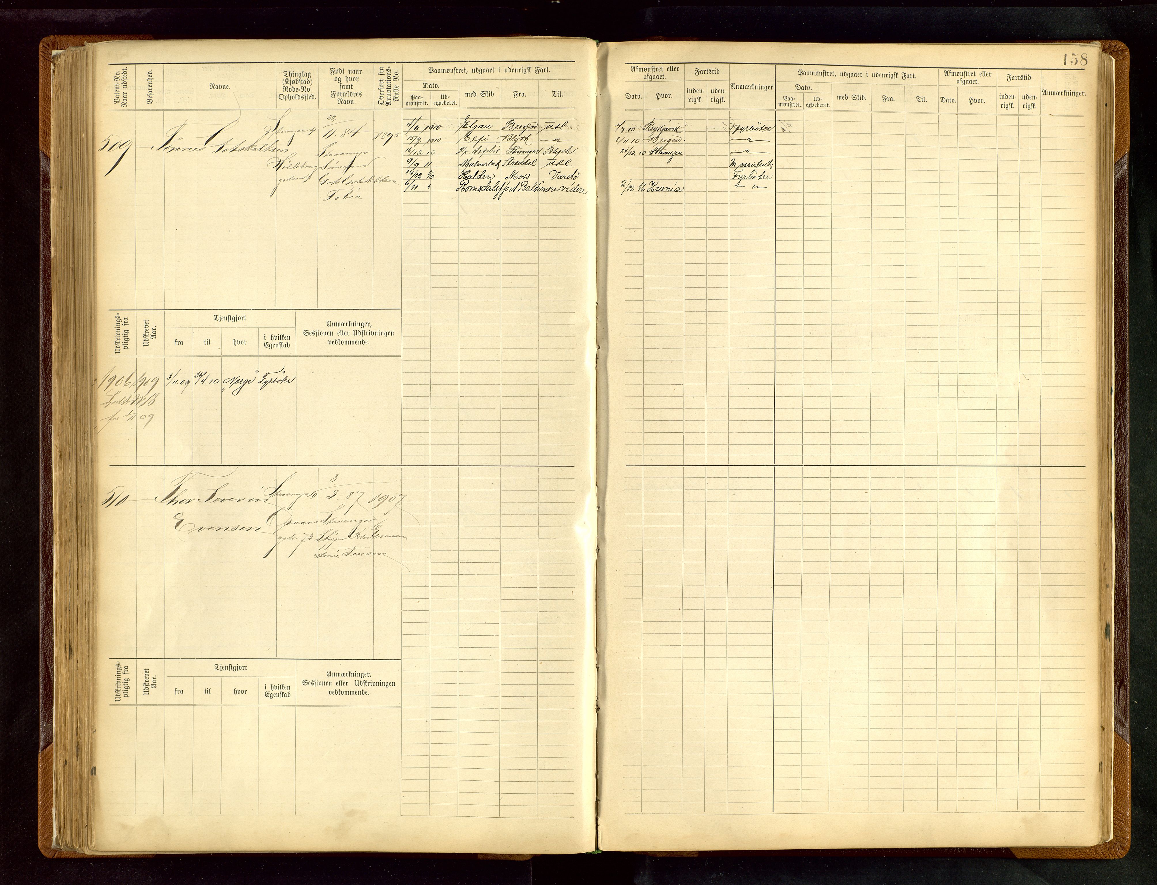 Stavanger sjømannskontor, AV/SAST-A-102006/F/Fe/L0005: Maskinist- og fyrbøterrulle, patentnr. 195-781 (dublett), 1894-1922, p. 163