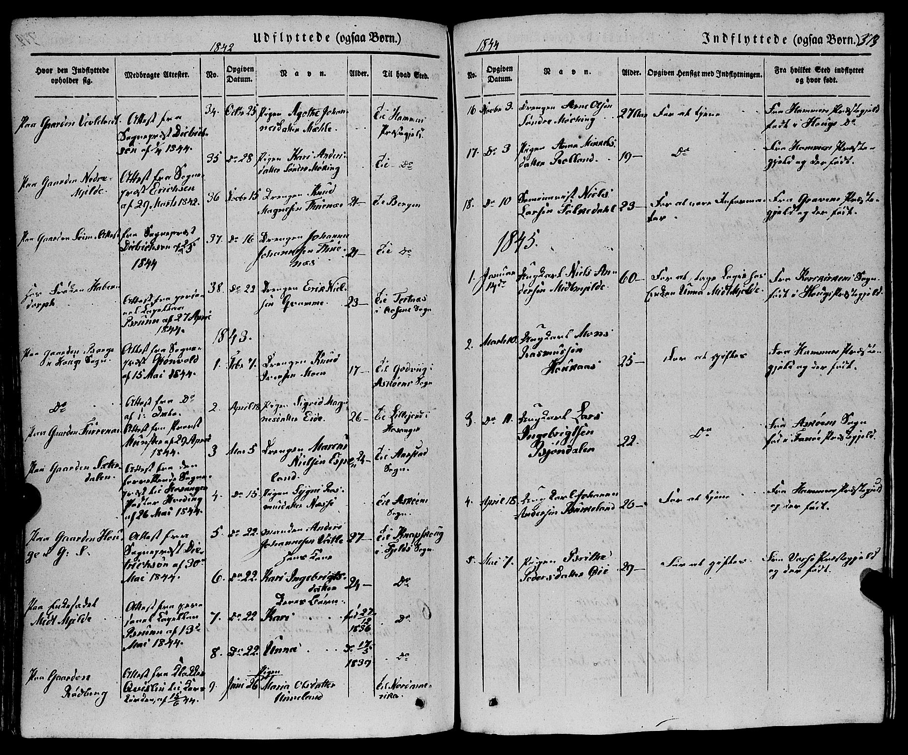 Haus sokneprestembete, SAB/A-75601/H/Haa: Parish register (official) no. A 15, 1838-1847, p. 373