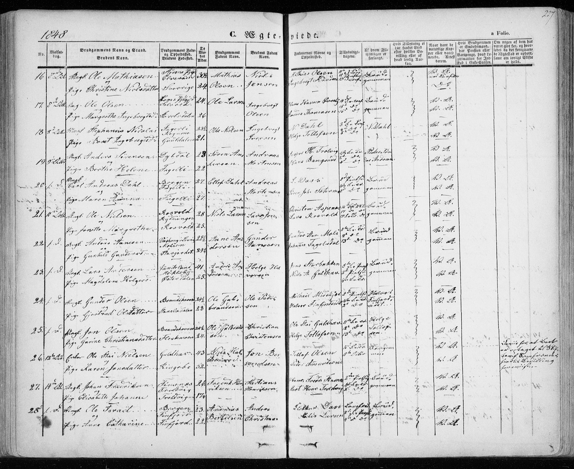 Lenvik sokneprestembete, SATØ/S-1310/H/Ha/Haa/L0006kirke: Parish register (official) no. 6, 1845-1854, p. 227