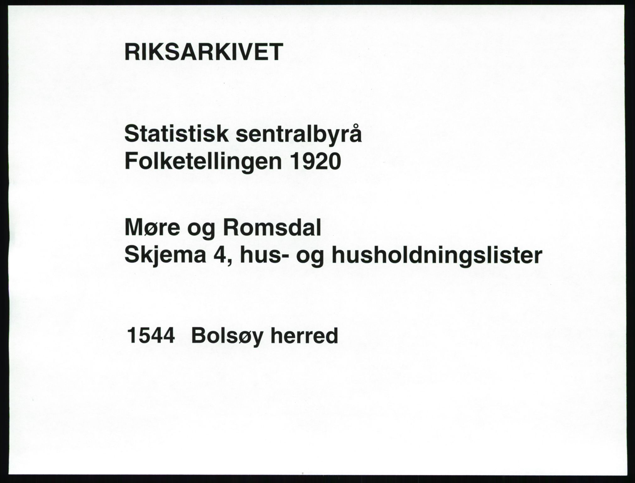 SAT, 1920 census for Bolsøy, 1920, p. 45