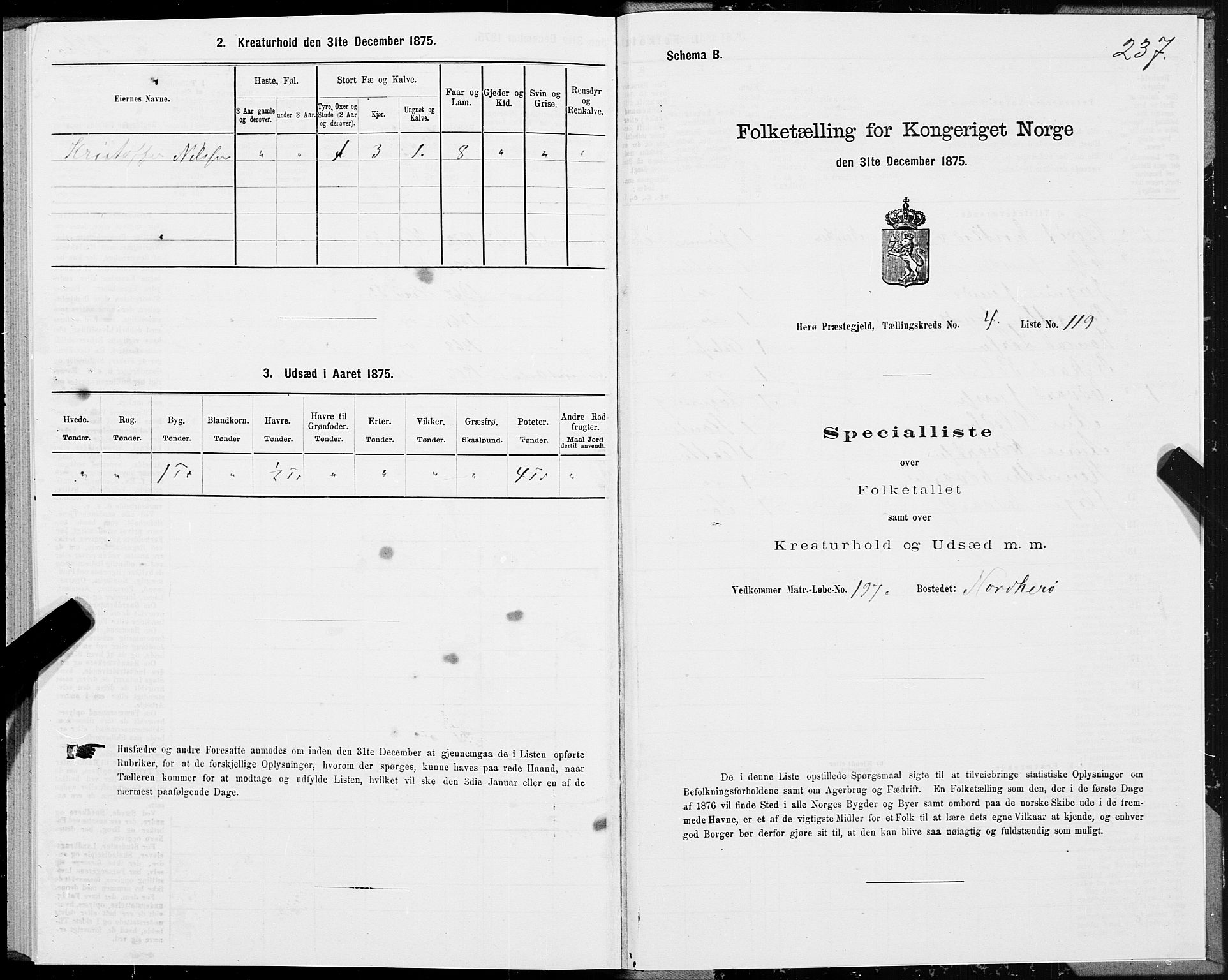 SAT, 1875 census for 1818P Herøy, 1875, p. 3237