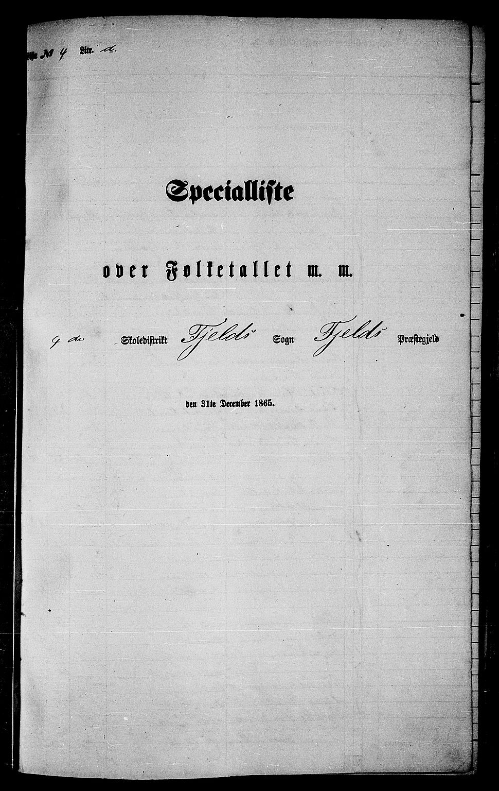 RA, 1865 census for Fjell, 1865, p. 61