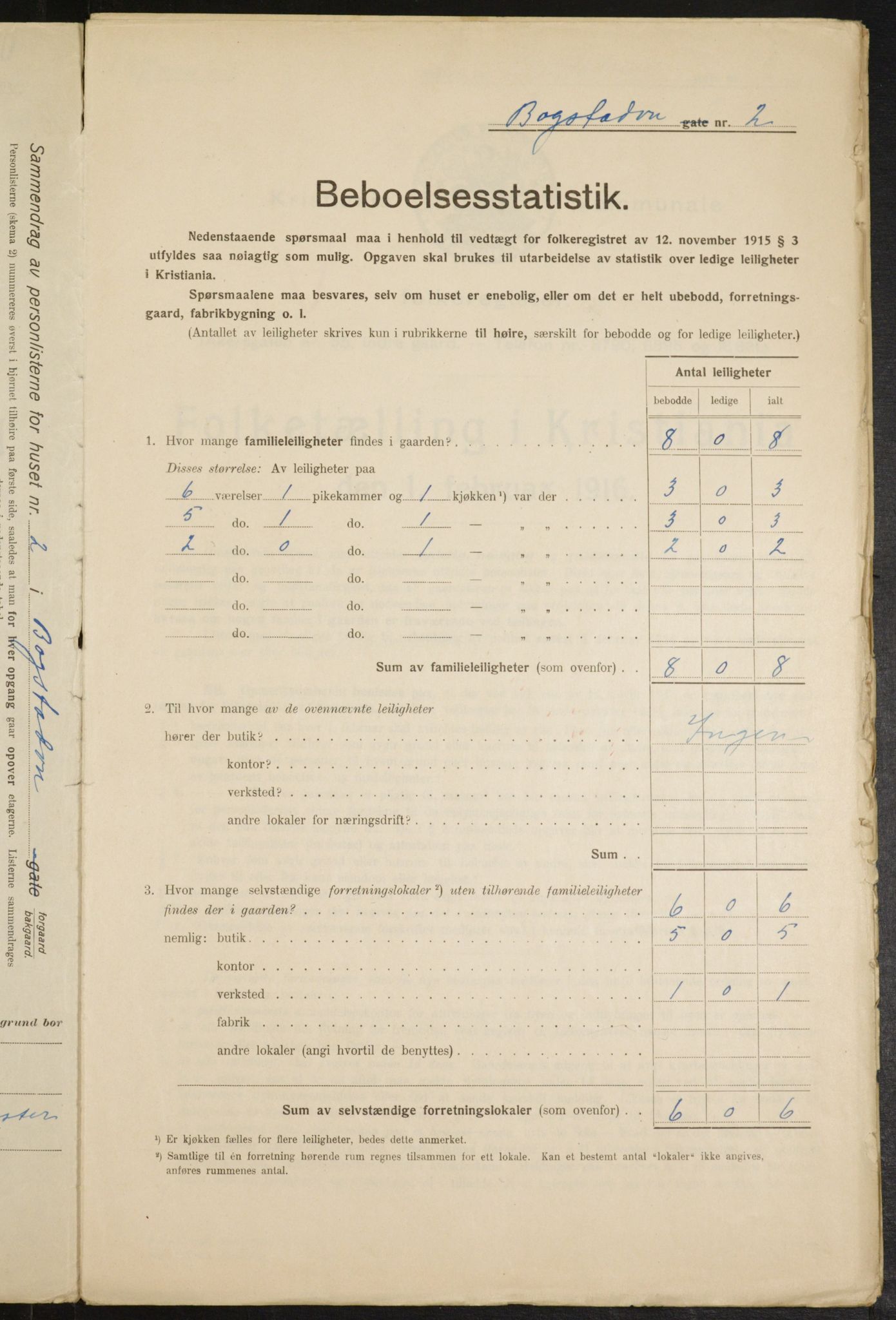 OBA, Municipal Census 1916 for Kristiania, 1916, p. 6872