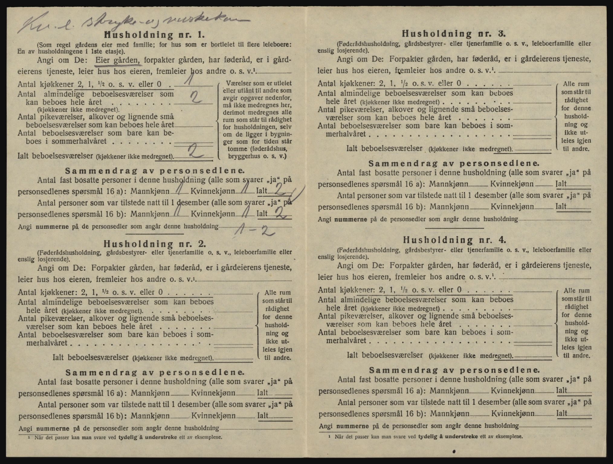 SAO, 1920 census for Glemmen, 1920, p. 244