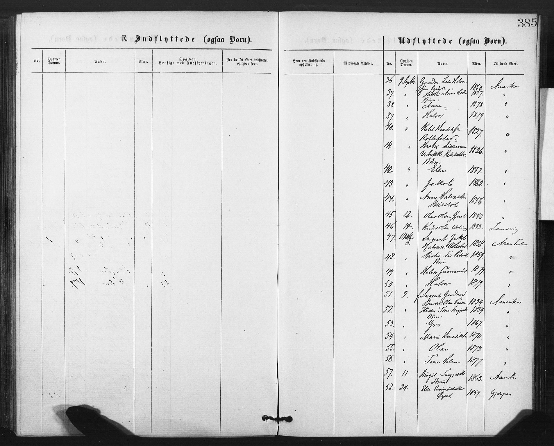 Fyresdal kirkebøker, SAKO/A-263/F/Fa/L0006: Parish register (official) no. I 6, 1872-1886, p. 385