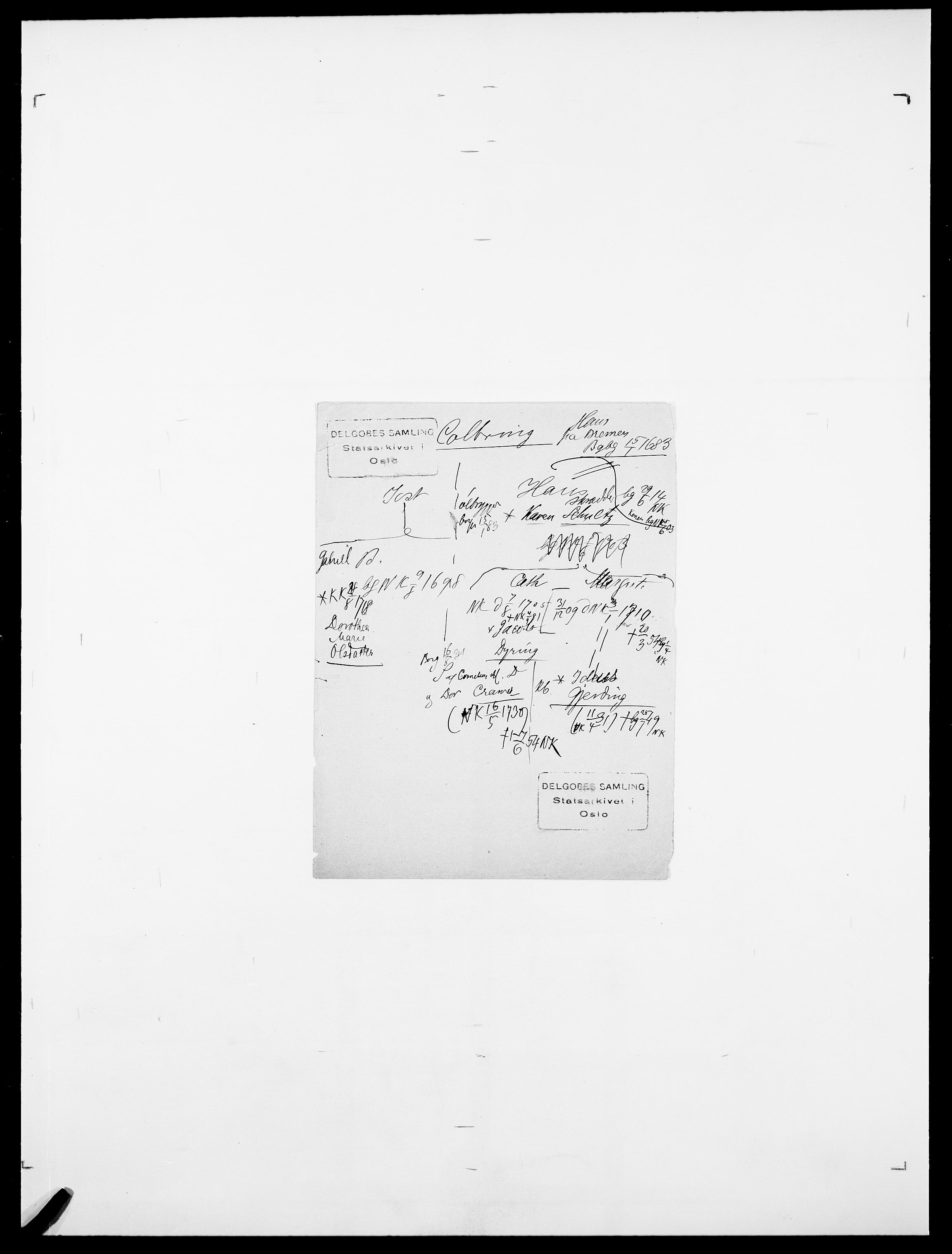 Delgobe, Charles Antoine - samling, AV/SAO-PAO-0038/D/Da/L0008: Capjon - Dagenbolt, p. 425