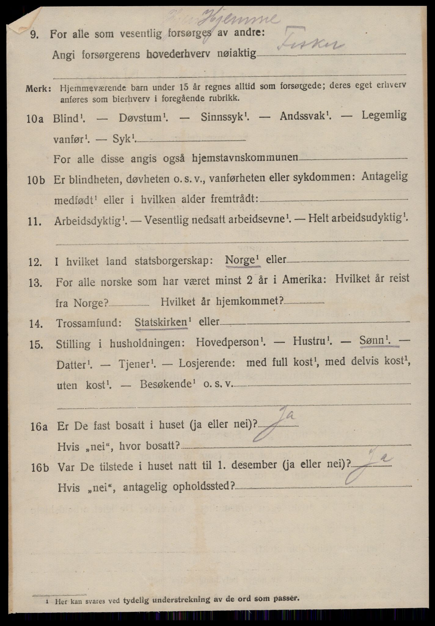 SAT, 1920 census for Straumsnes, 1920, p. 2240