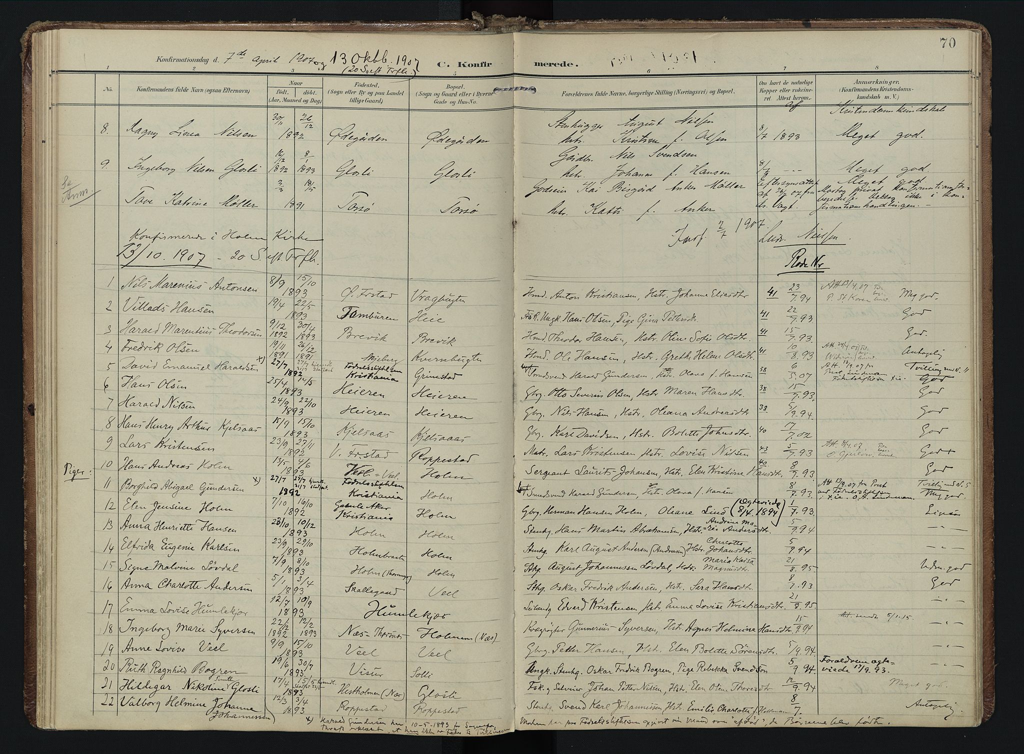 Borge prestekontor Kirkebøker, AV/SAO-A-10903/F/Fb/L0004: Parish register (official) no. II 4, 1902-1914, p. 70