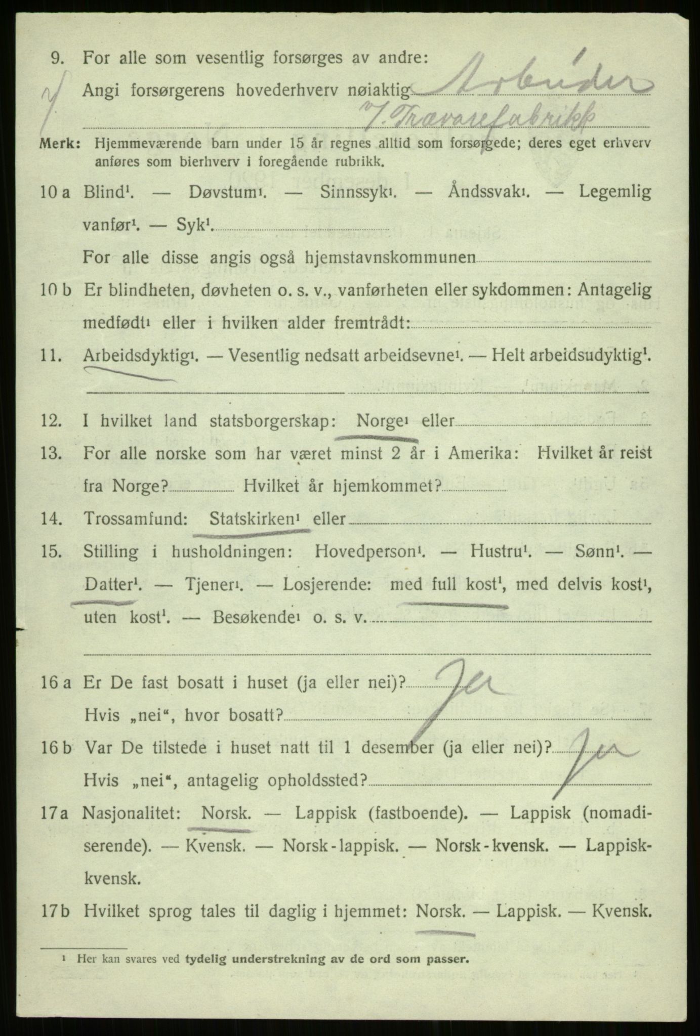 SATØ, 1920 census for Trondenes, 1920, p. 15039