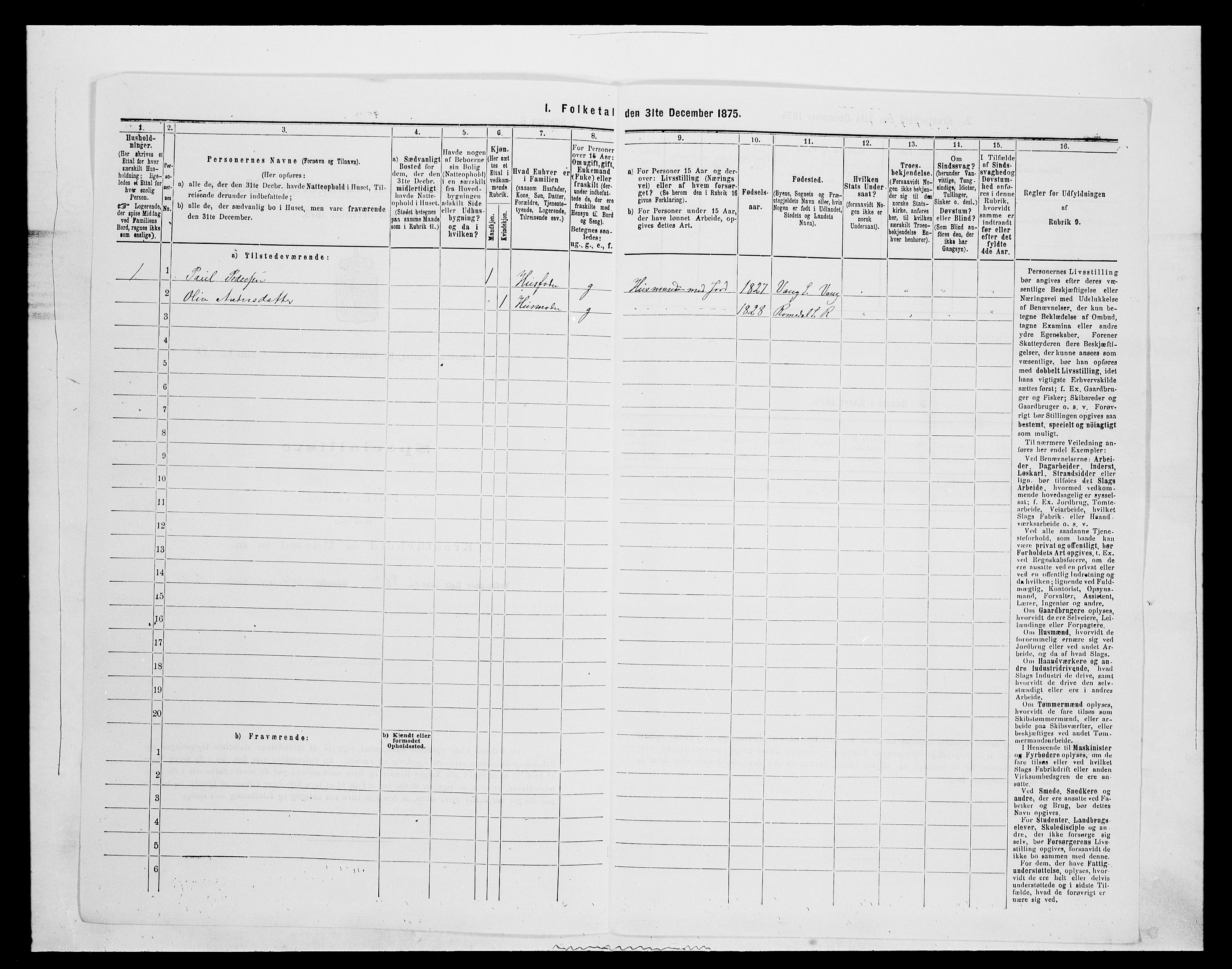 SAH, 1875 census for 0416P Romedal, 1875, p. 1708