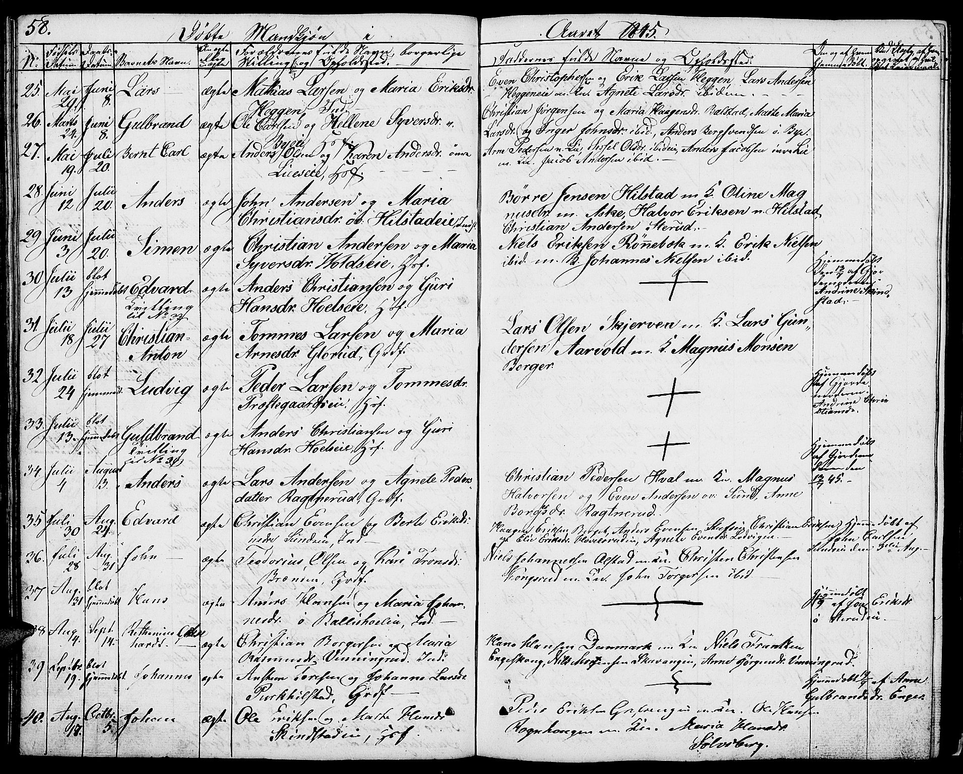 Nes prestekontor, Hedmark, AV/SAH-PREST-020/L/La/L0004: Parish register (copy) no. 4, 1832-1861, p. 58