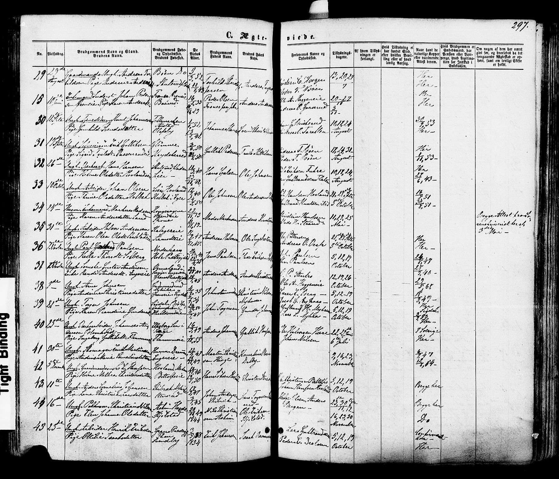 Modum kirkebøker, AV/SAKO-A-234/F/Fa/L0010: Parish register (official) no. 10, 1865-1876, p. 297