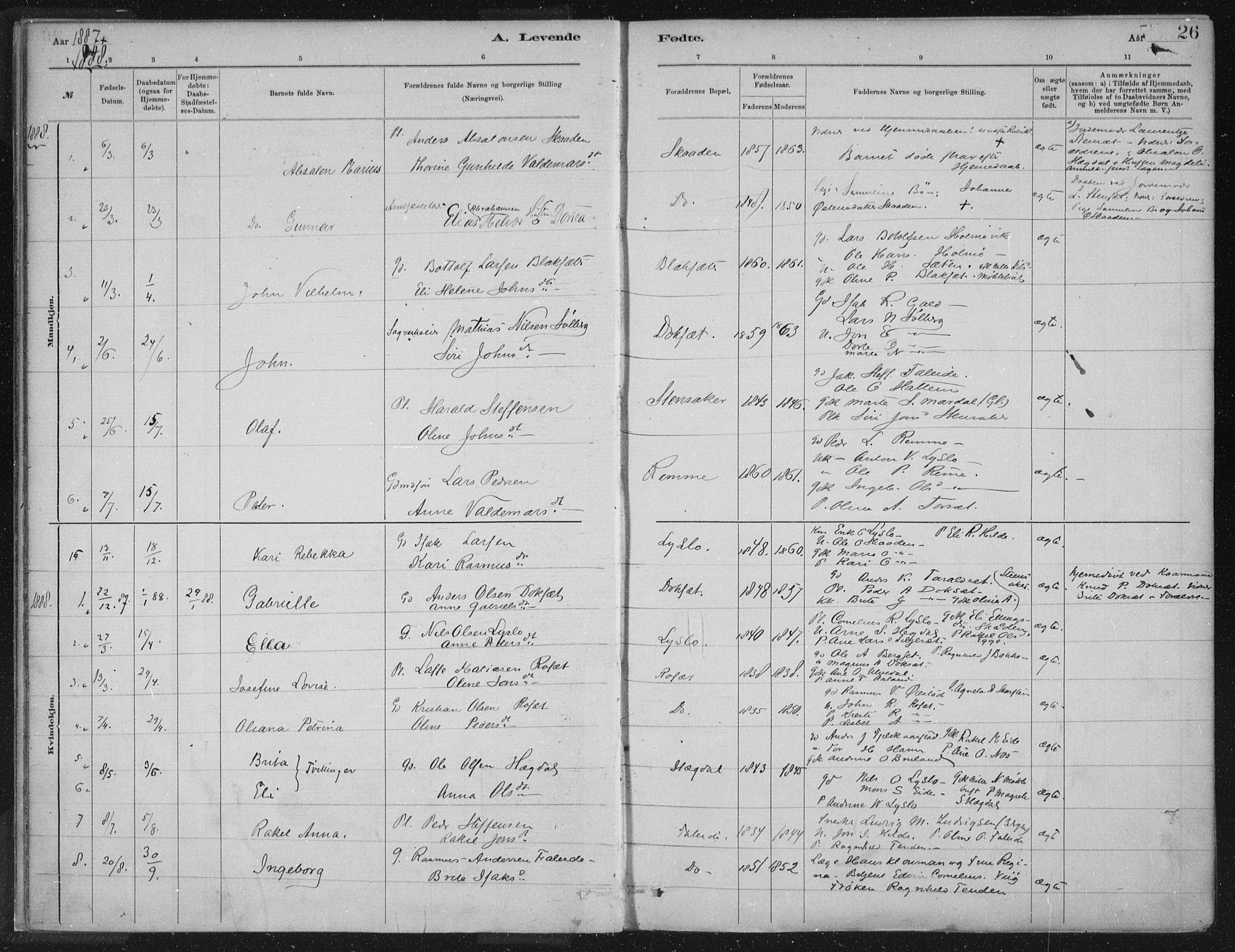 Innvik sokneprestembete, AV/SAB-A-80501: Parish register (official) no. B  1, 1879-1902, p. 26