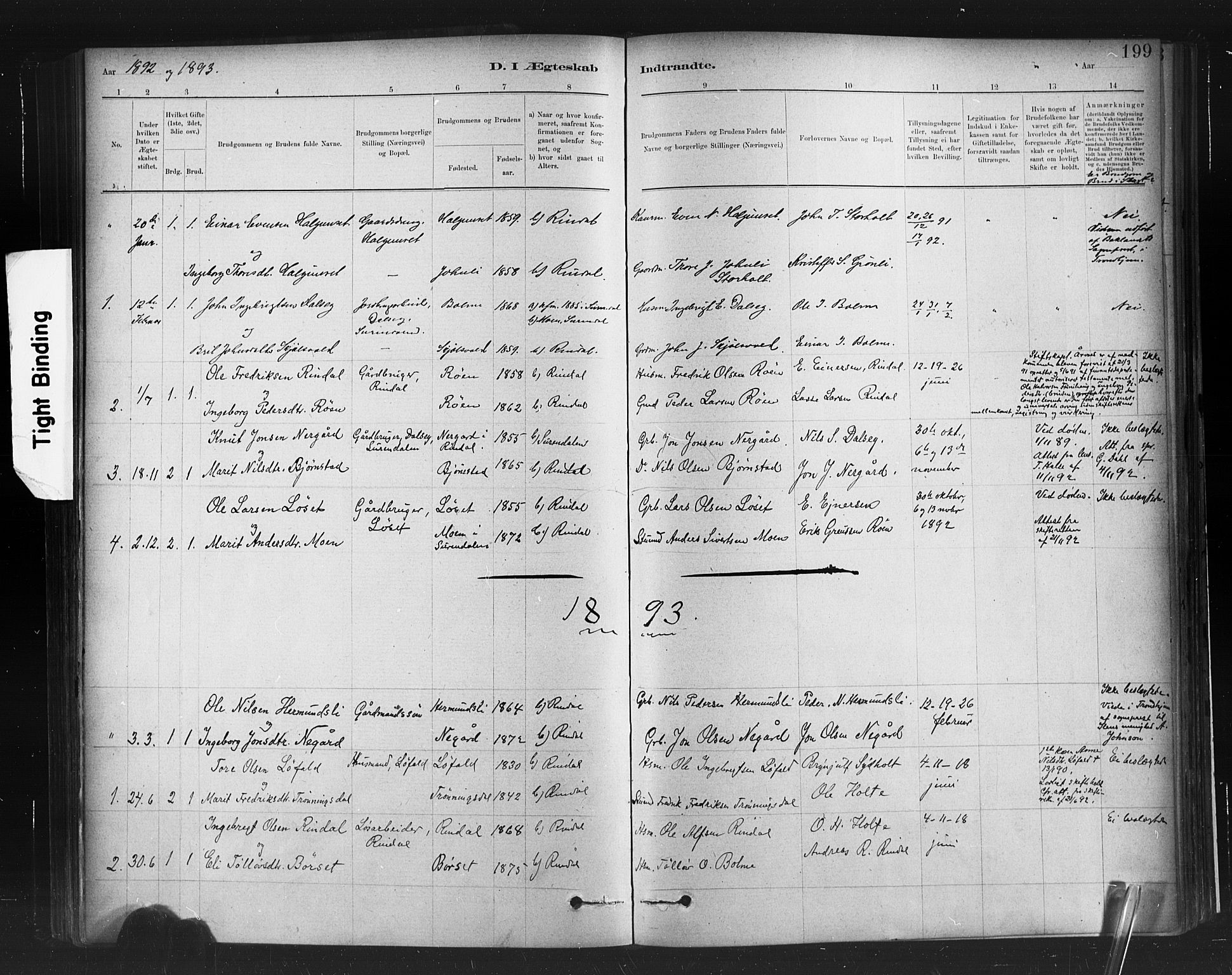Ministerialprotokoller, klokkerbøker og fødselsregistre - Møre og Romsdal, SAT/A-1454/598/L1069: Parish register (official) no. 598A03, 1882-1895, p. 199