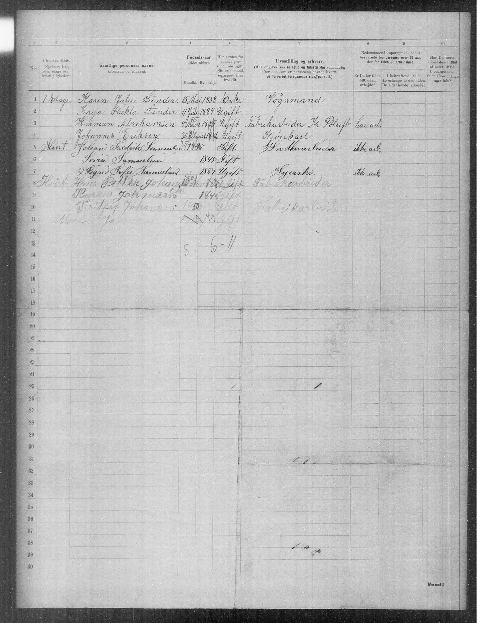 OBA, Municipal Census 1903 for Kristiania, 1903, p. 23481