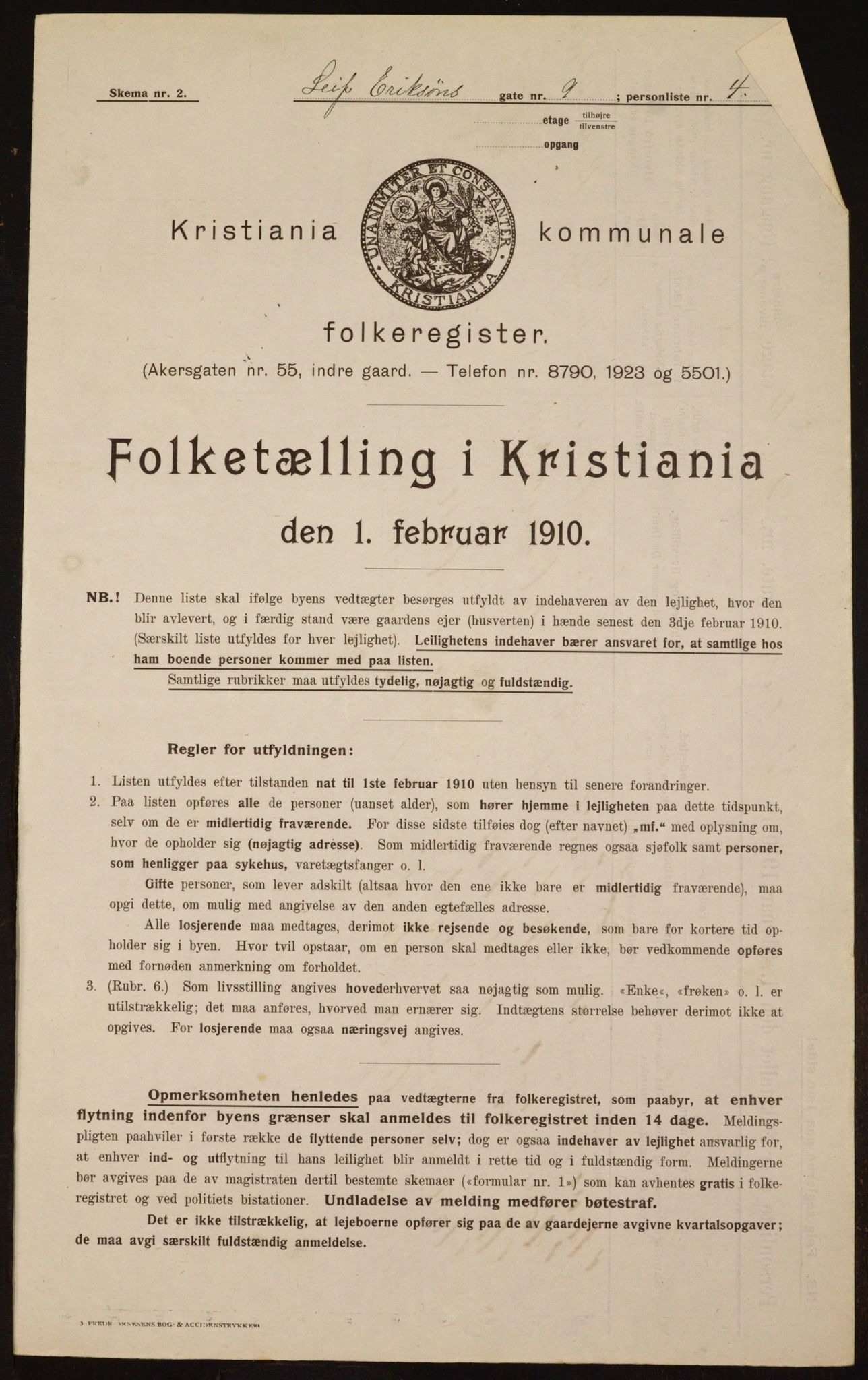 OBA, Municipal Census 1910 for Kristiania, 1910, p. 55524