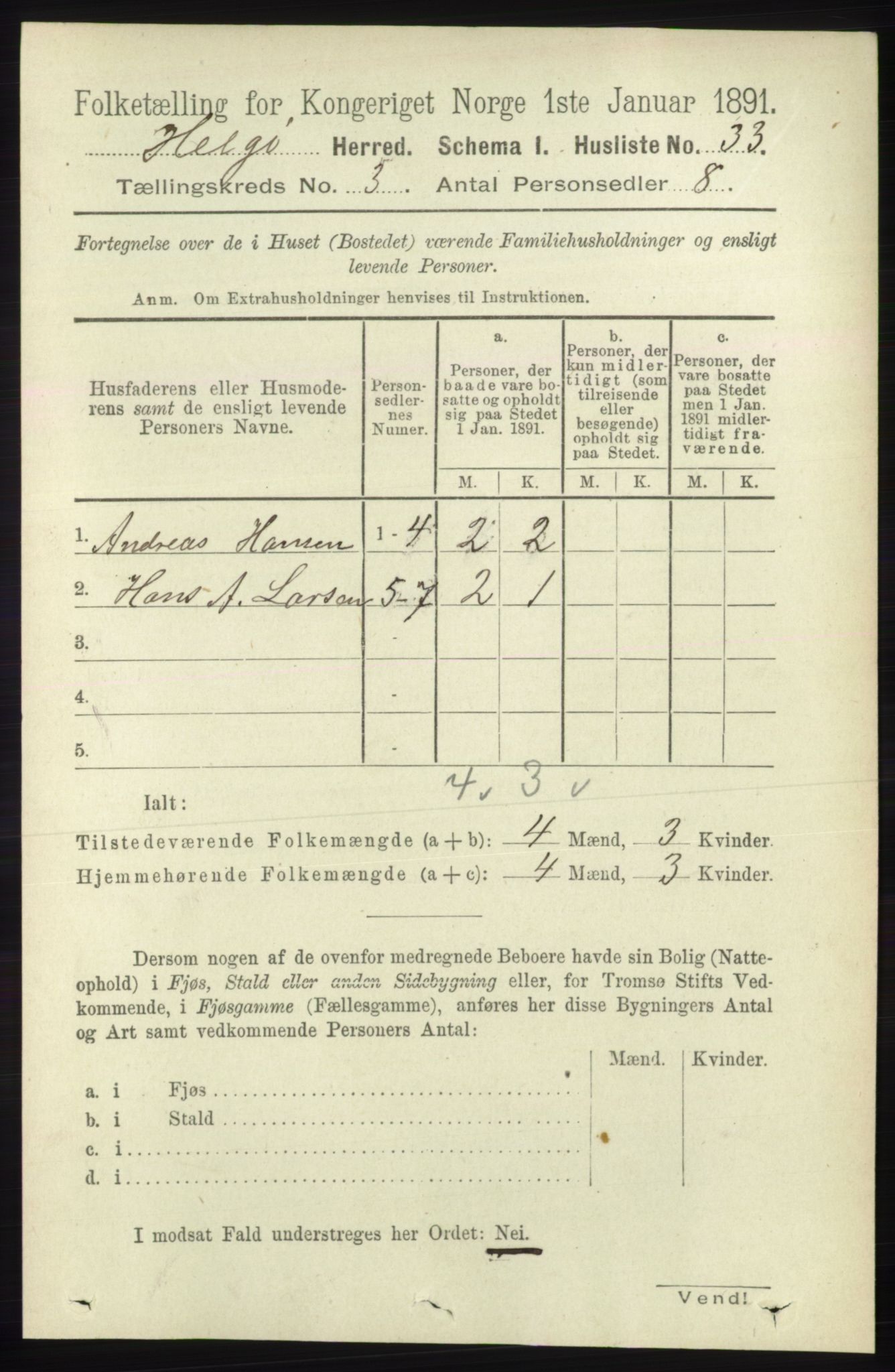 RA, 1891 census for 1935 Helgøy, 1891, p. 733