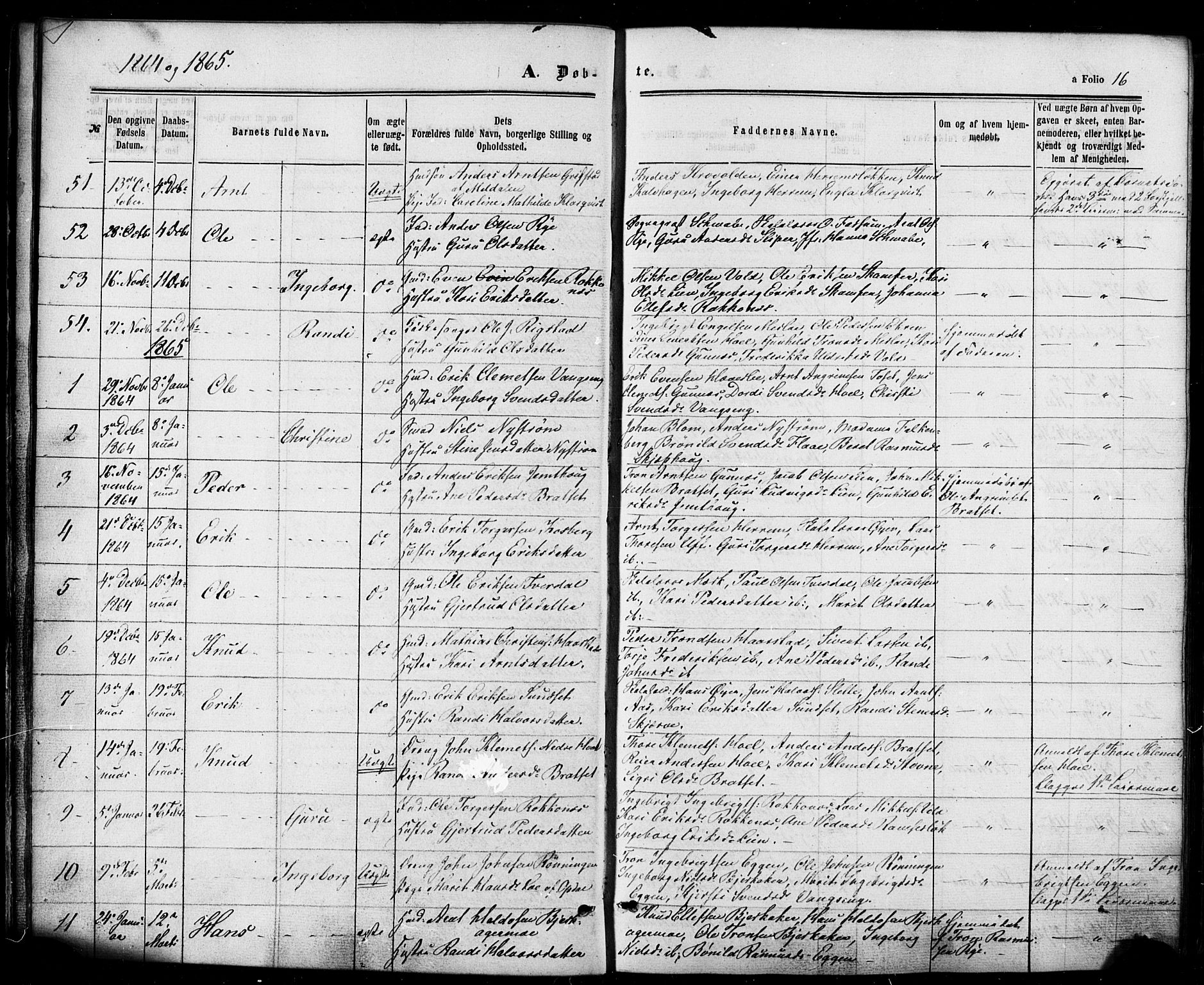 Ministerialprotokoller, klokkerbøker og fødselsregistre - Sør-Trøndelag, SAT/A-1456/674/L0870: Parish register (official) no. 674A02, 1861-1879, p. 16