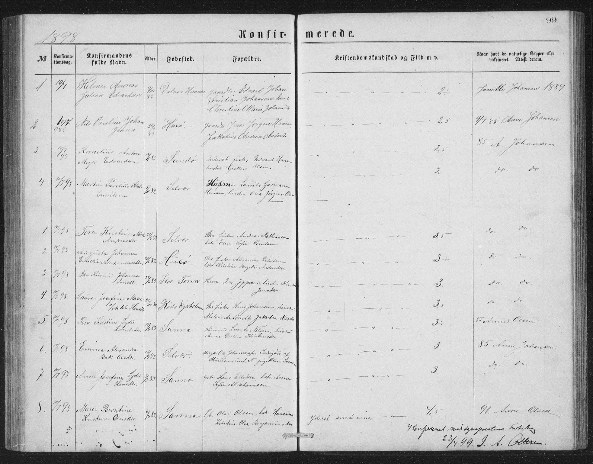 Ministerialprotokoller, klokkerbøker og fødselsregistre - Nordland, SAT/A-1459/840/L0582: Parish register (copy) no. 840C02, 1874-1900, p. 99