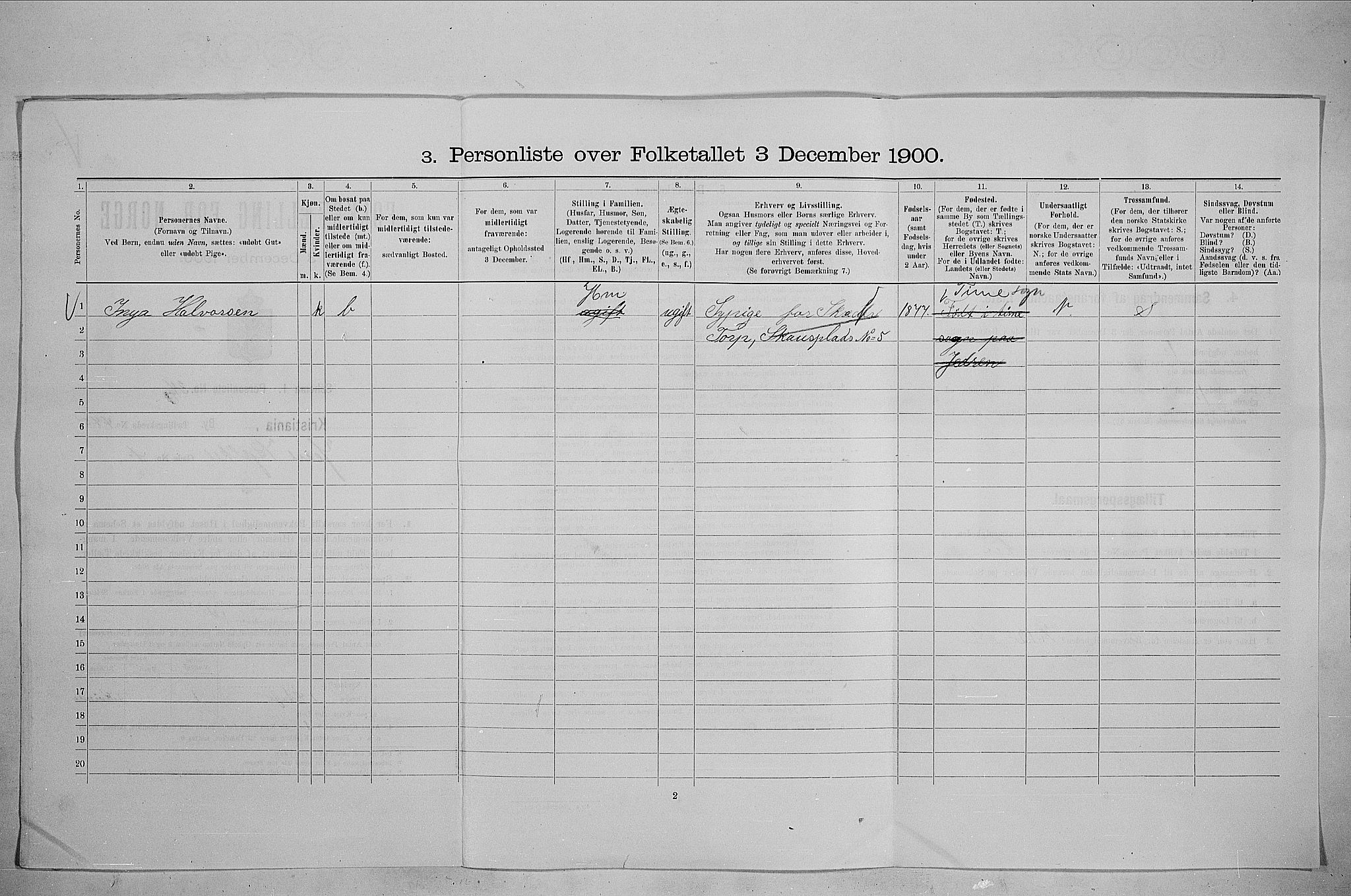 SAO, 1900 census for Kristiania, 1900, p. 42632