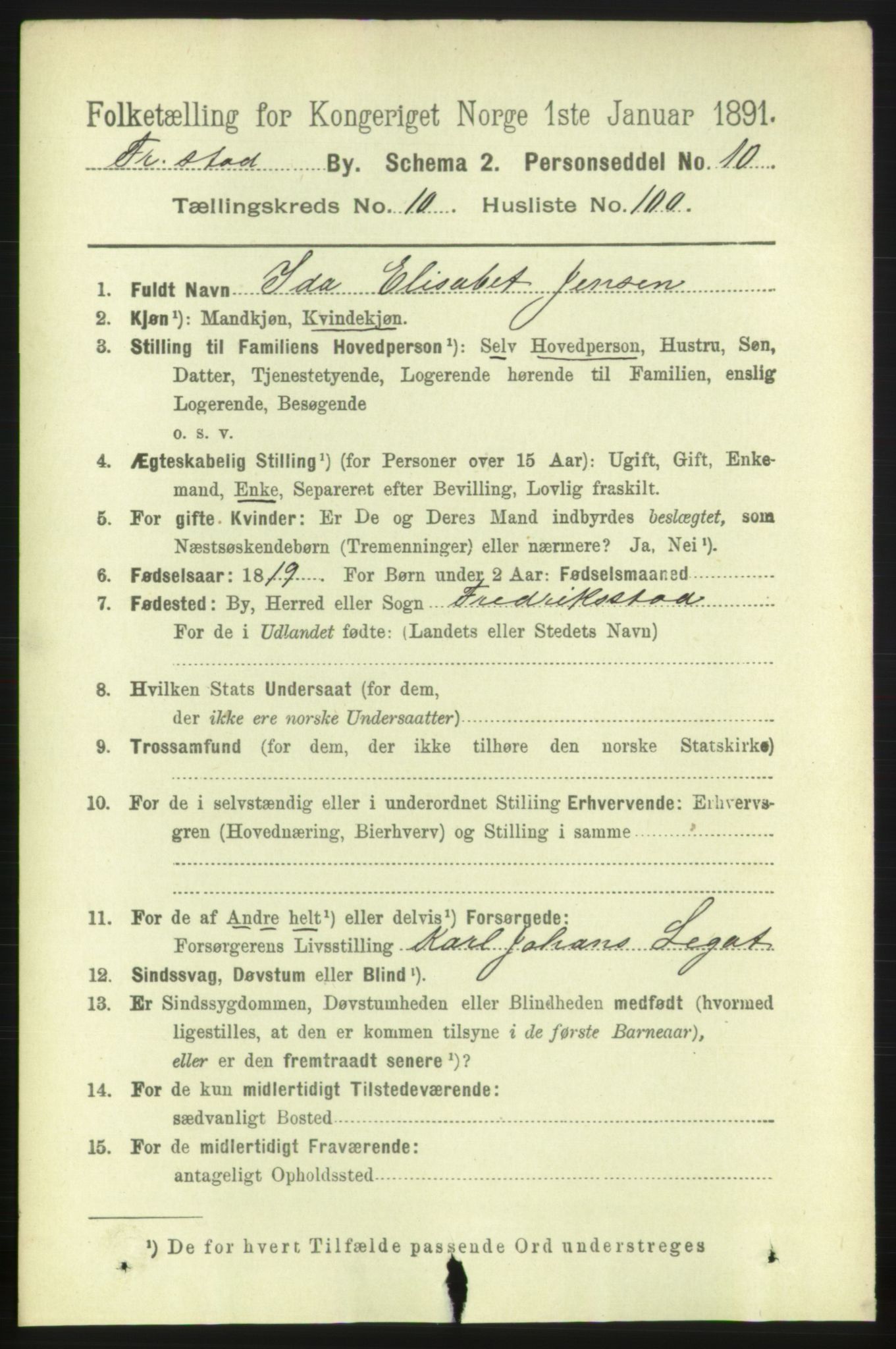 RA, 1891 census for 0103 Fredrikstad, 1891, p. 12558