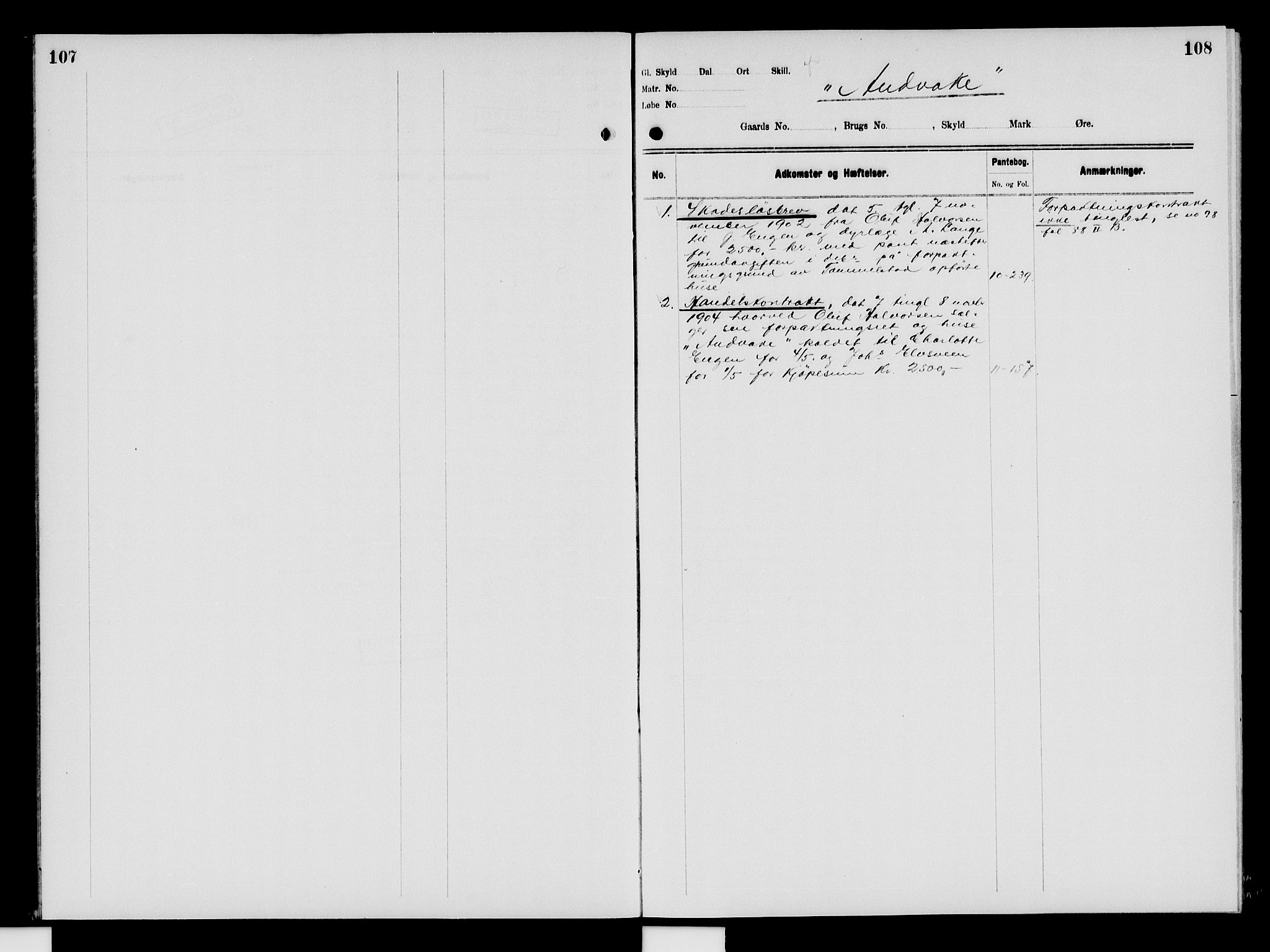 Nord-Hedmark sorenskriveri, SAH/TING-012/H/Ha/Had/Hade/L0009: Mortgage register no. 4.9, 1924-1940, p. 107-108