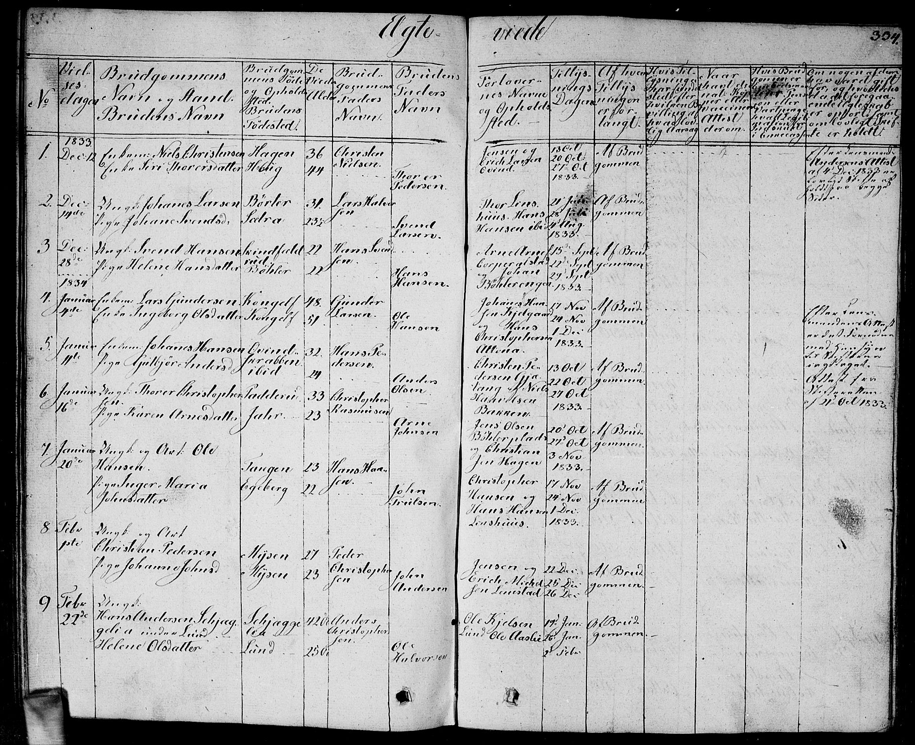Enebakk prestekontor Kirkebøker, SAO/A-10171c/G/Ga/L0003: Parish register (copy) no. I 3, 1833-1849, p. 334