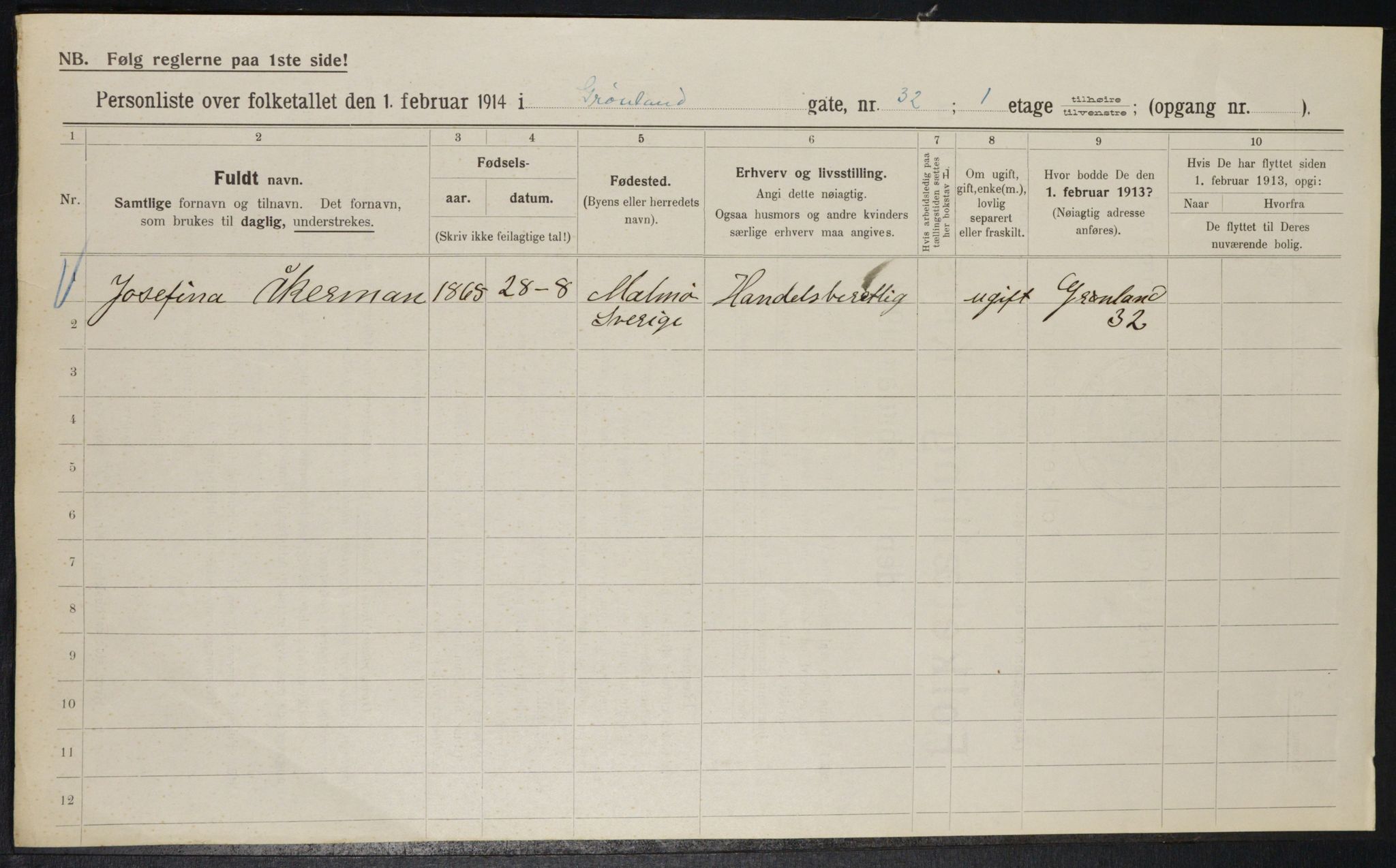 OBA, Municipal Census 1914 for Kristiania, 1914, p. 31651