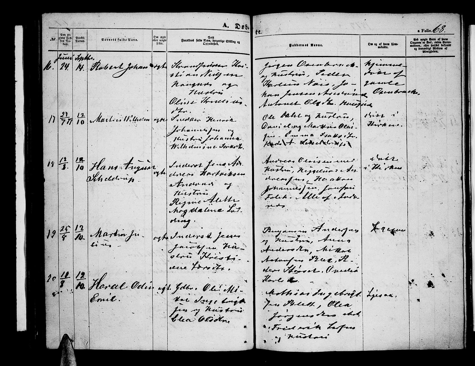 Ministerialprotokoller, klokkerbøker og fødselsregistre - Nordland, AV/SAT-A-1459/899/L1447: Parish register (copy) no. 899C02, 1855-1886, p. 68