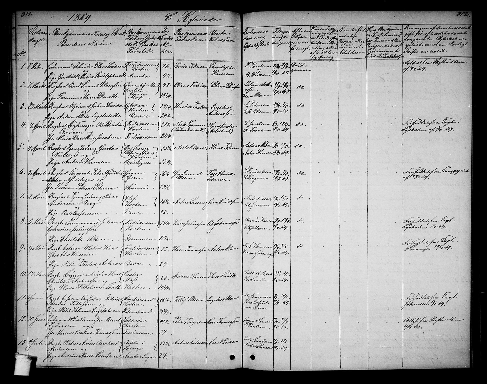 Horten kirkebøker, AV/SAKO-A-348/G/Ga/L0002: Parish register (copy) no. 2, 1864-1871, p. 311-312