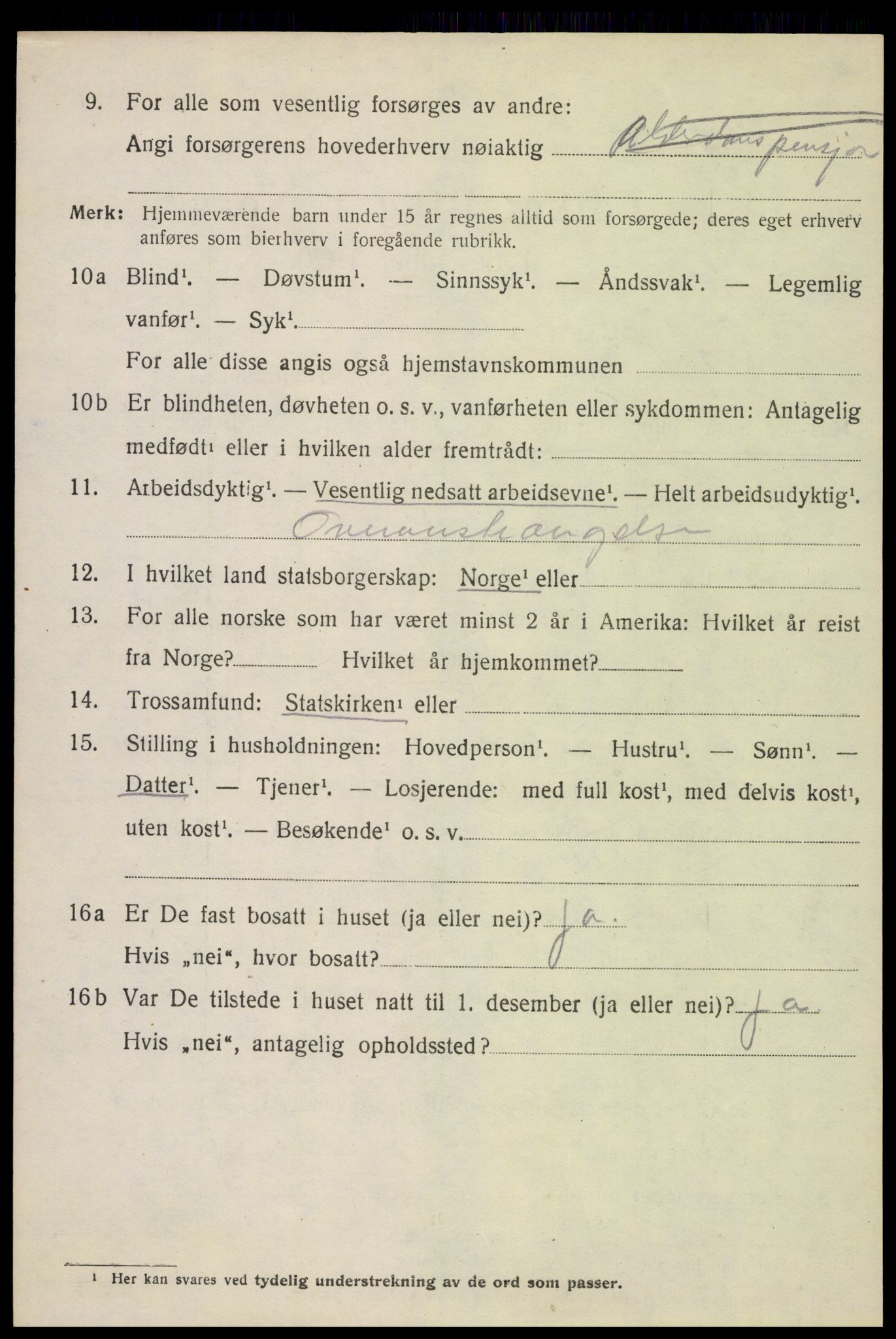 SAH, 1920 census for Stange, 1920, p. 6590