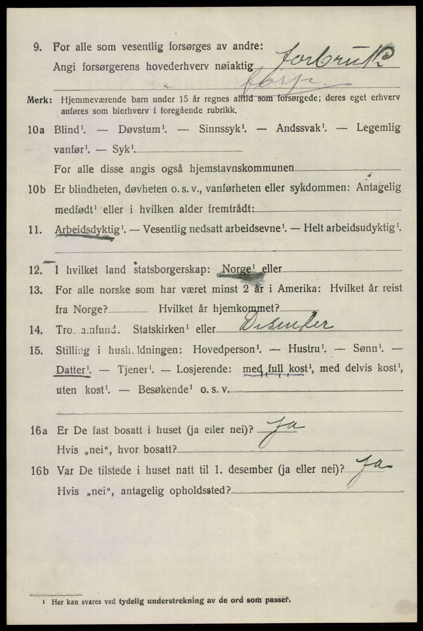 SAKO, 1920 census for Bø (Telemark), 1920, p. 3623