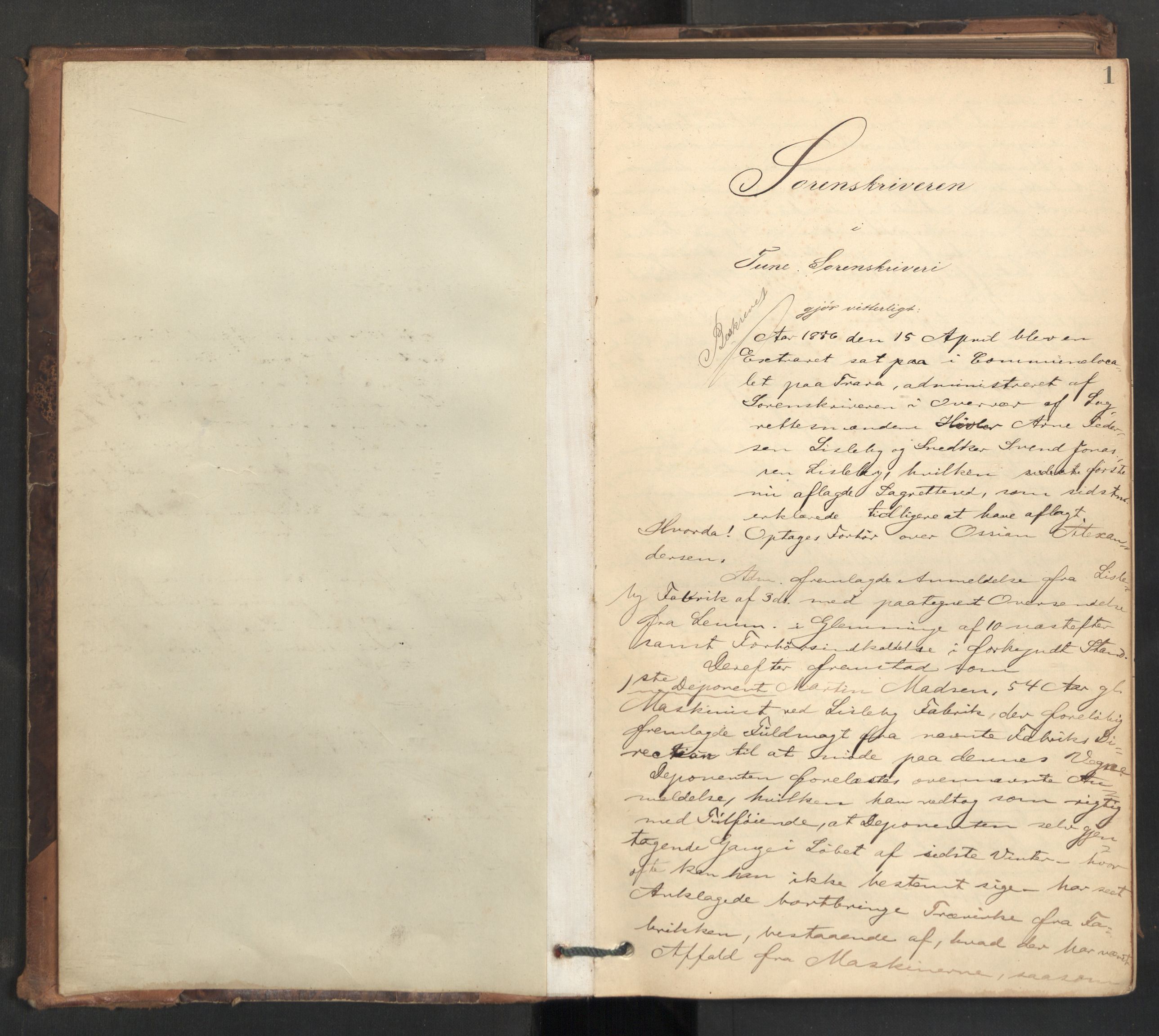 Tune sorenskriveri, AV/SAO-A-10470/F/Fc/L0013: Ekstrarettsprotokoll, 1886-1890, p. 0b-1a