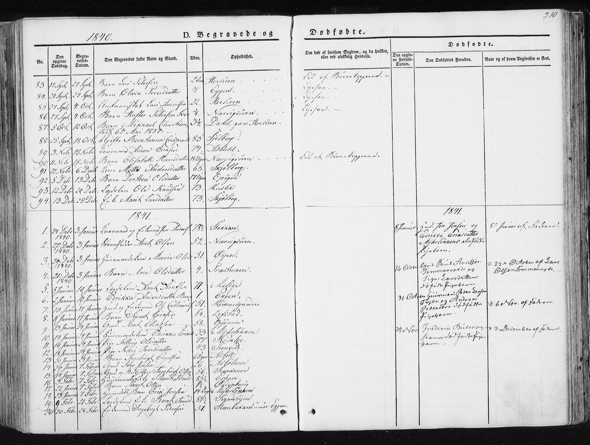 Ministerialprotokoller, klokkerbøker og fødselsregistre - Sør-Trøndelag, SAT/A-1456/668/L0805: Parish register (official) no. 668A05, 1840-1853, p. 219