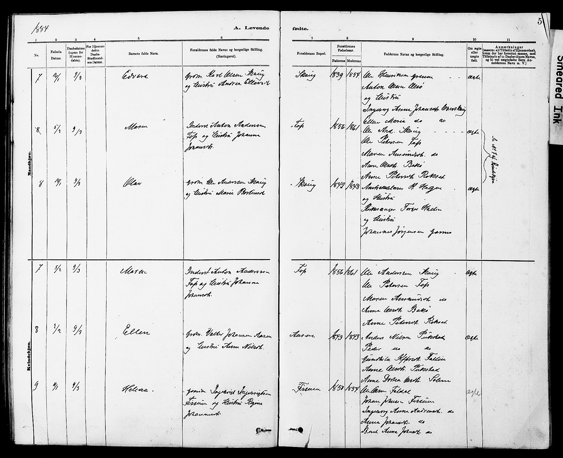 Ministerialprotokoller, klokkerbøker og fødselsregistre - Sør-Trøndelag, AV/SAT-A-1456/647/L0636: Parish register (copy) no. 647C01, 1881-1884, p. 54