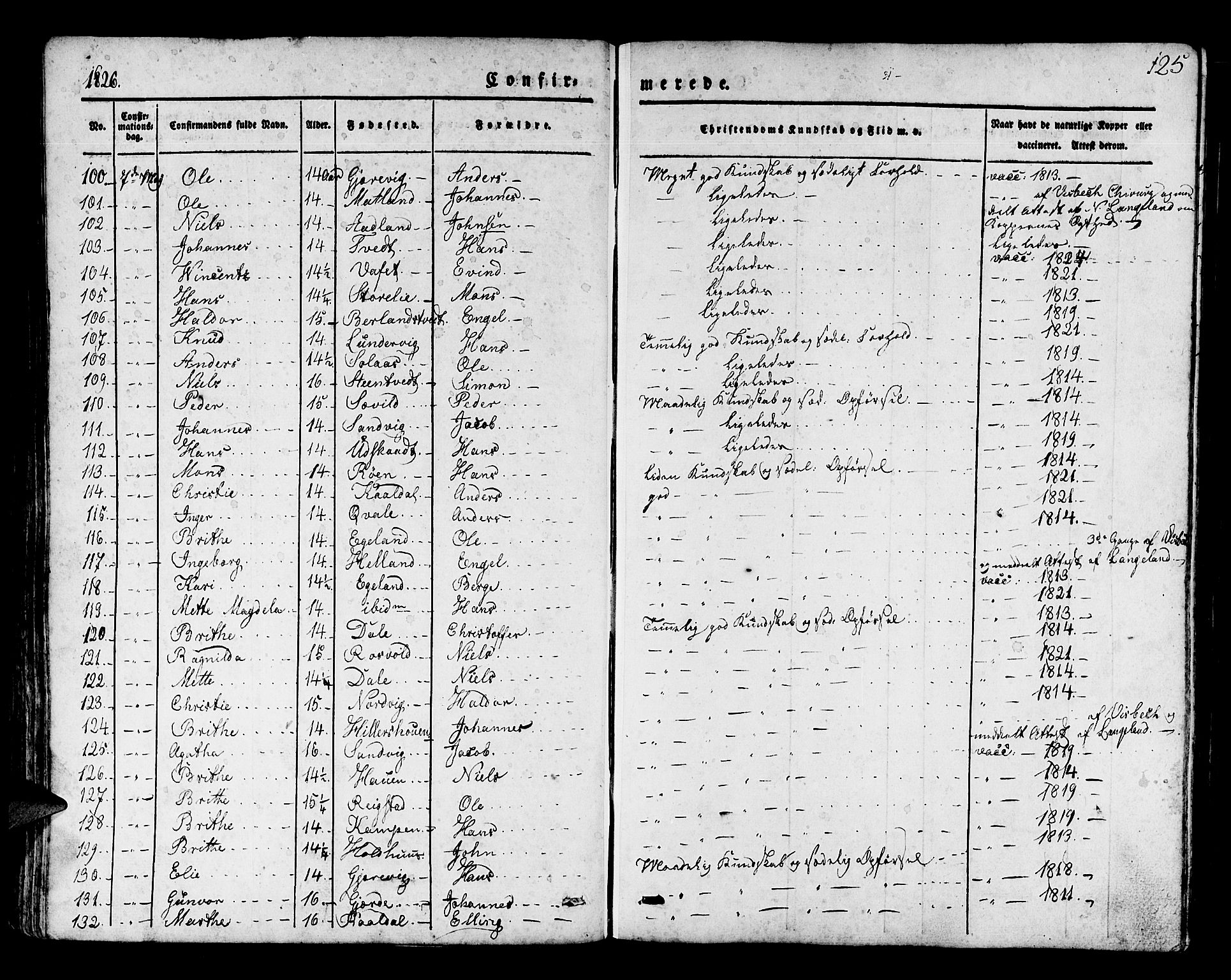 Os sokneprestembete, AV/SAB-A-99929: Parish register (official) no. A 14, 1826-1839, p. 125